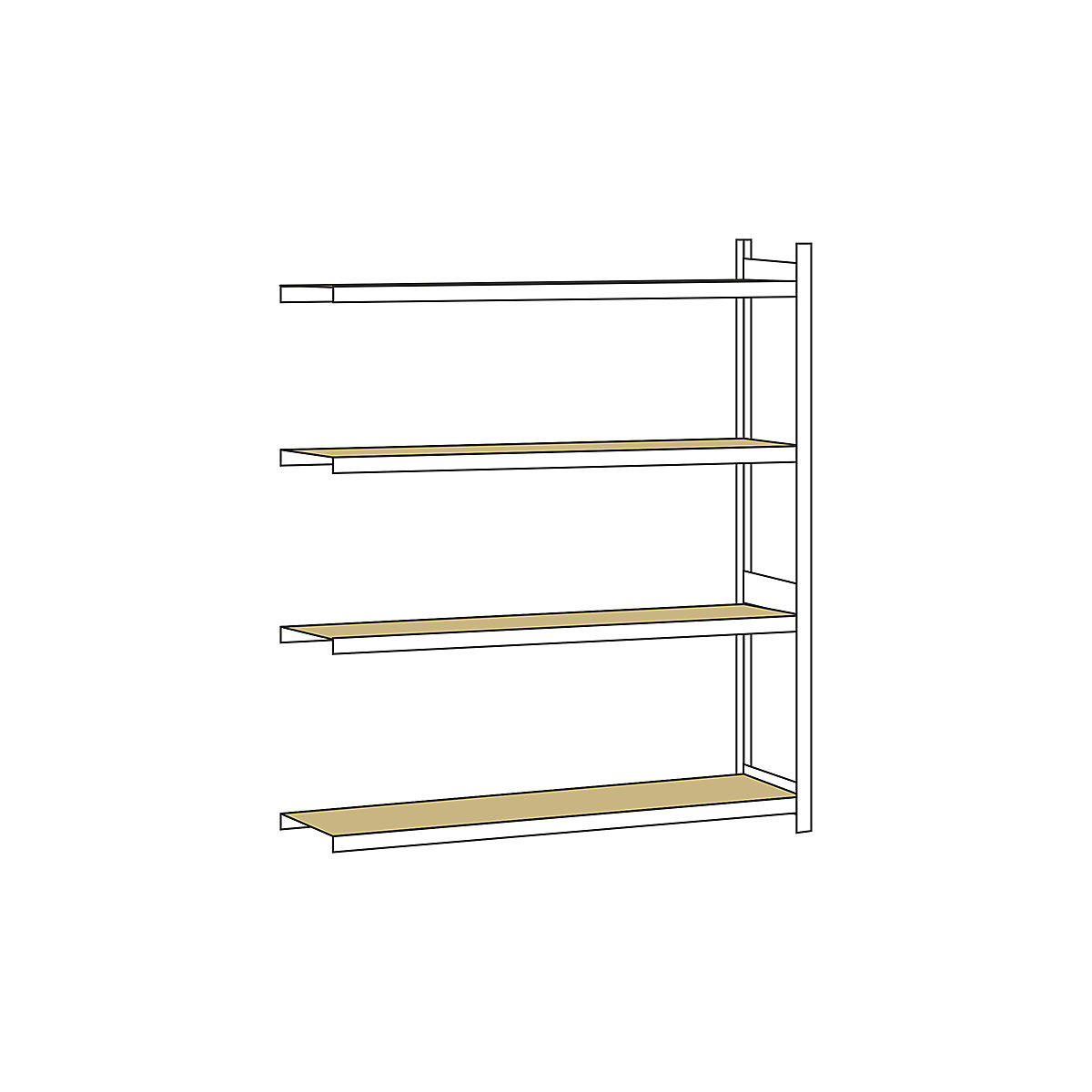Regał o dużej rozpiętości, z płytą wiórową, wys. 2500 mm – SCHULTE, rozstaw 2500 mm, regał dodatkowy, głęb. 500 mm-0