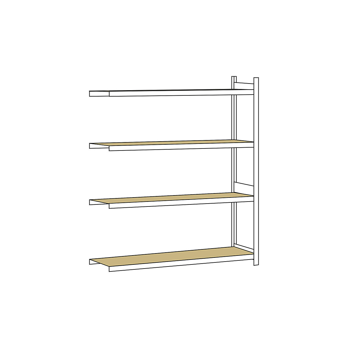Regał o dużej rozpiętości, z płytą wiórową, wys. 2500 mm – SCHULTE, rozstaw 2500 mm, regał dodatkowy, głęb. 600 mm-0