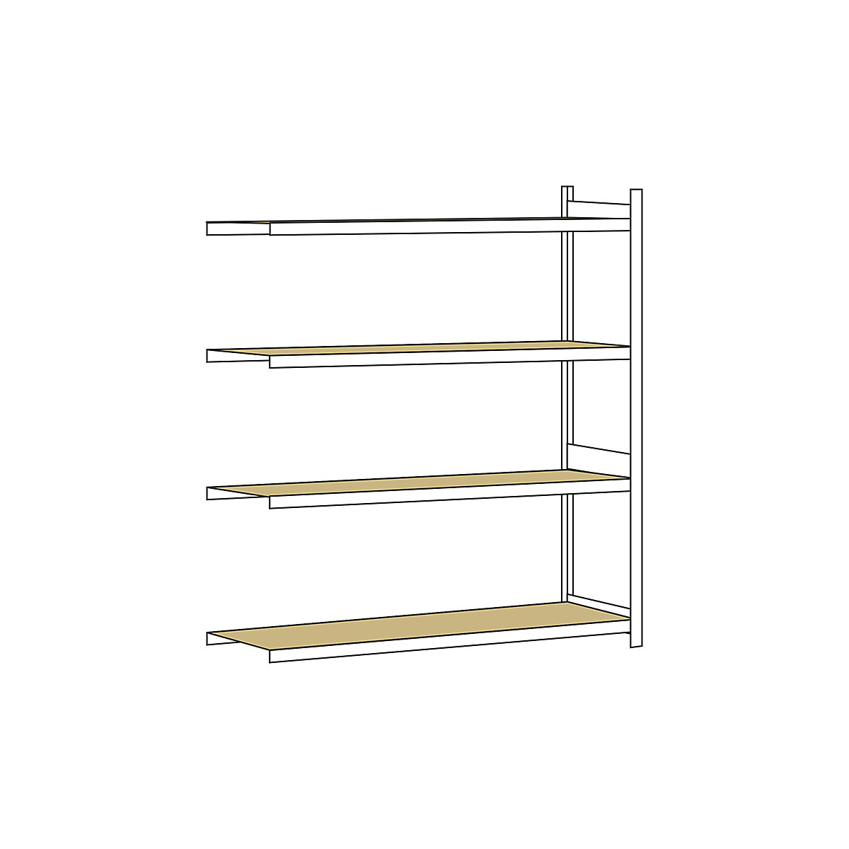 Regał o dużej rozpiętości, z płytą wiórową, wys. 2500 mm – SCHULTE, rozstaw 2500 mm, regał dodatkowy, głęb. 800 mm-0