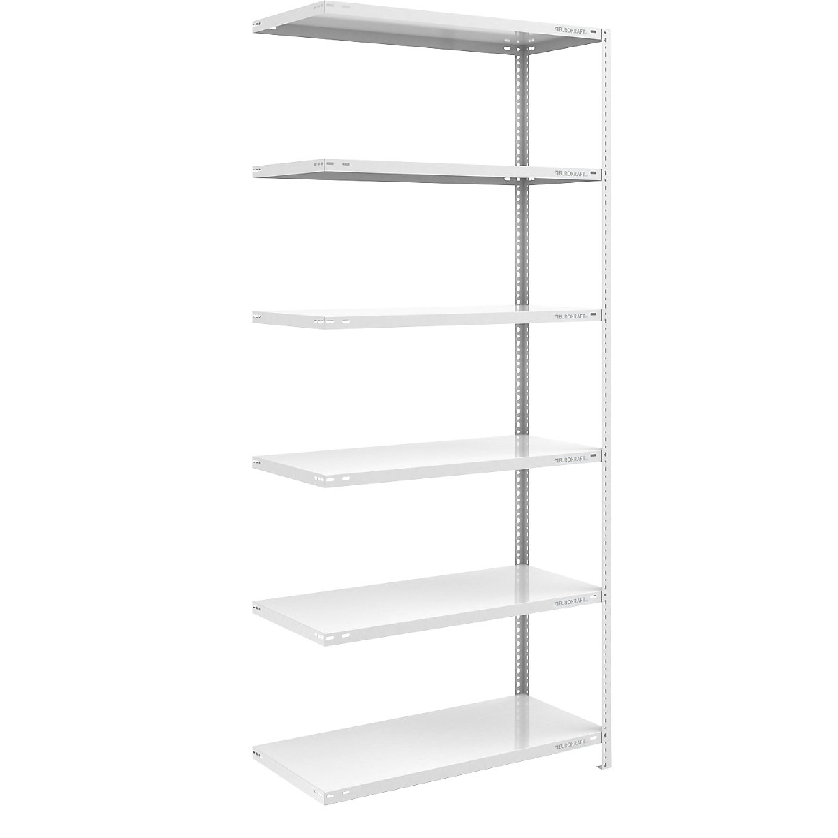 Magazynowy regał skręcany, RAL 7035, średnio ciężki – eurokraft pro, wys. regału 2500 mm, szer. półki 1000 mm, gł. 600 mm, regał dodatkowy-0