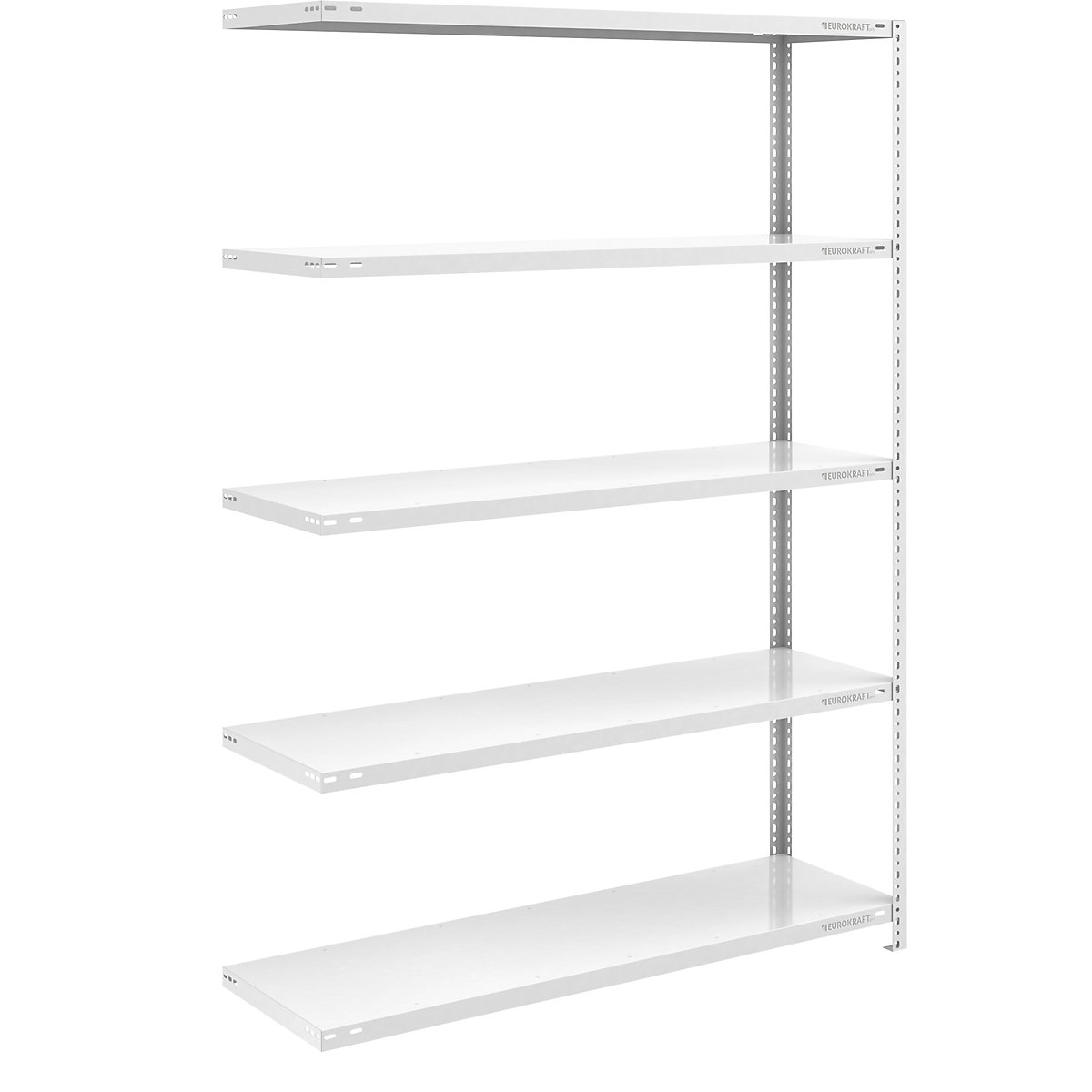 Magazynowy regał skręcany, RAL 7035, średnio ciężki – eurokraft pro, wys. regału 2000 mm, szer. półki 1300 mm, gł. 500 mm, regał dodatkowy-0