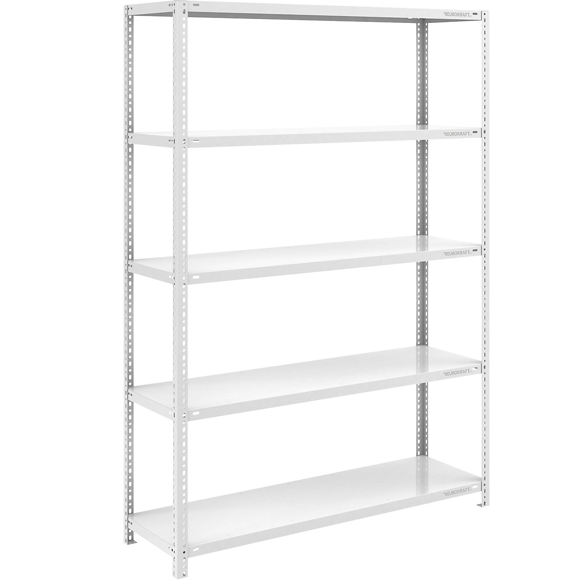 Magazynowy regał skręcany, RAL 7035, średnio ciężki – eurokraft pro, wys. regału 2000 mm, szer. półki 1300 mm, gł. 500 mm, regał podstawowy-0