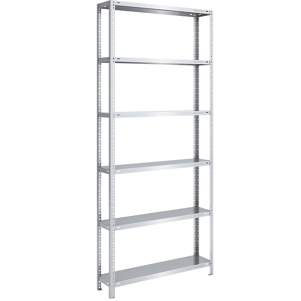 Magazynowy regał skręcany, ocynkowany, średnio ciężki – eurokraft pro, wys. regału 2500 mm, szer. półki 1000 mm, gł. 300 mm, regał podstawowy-0