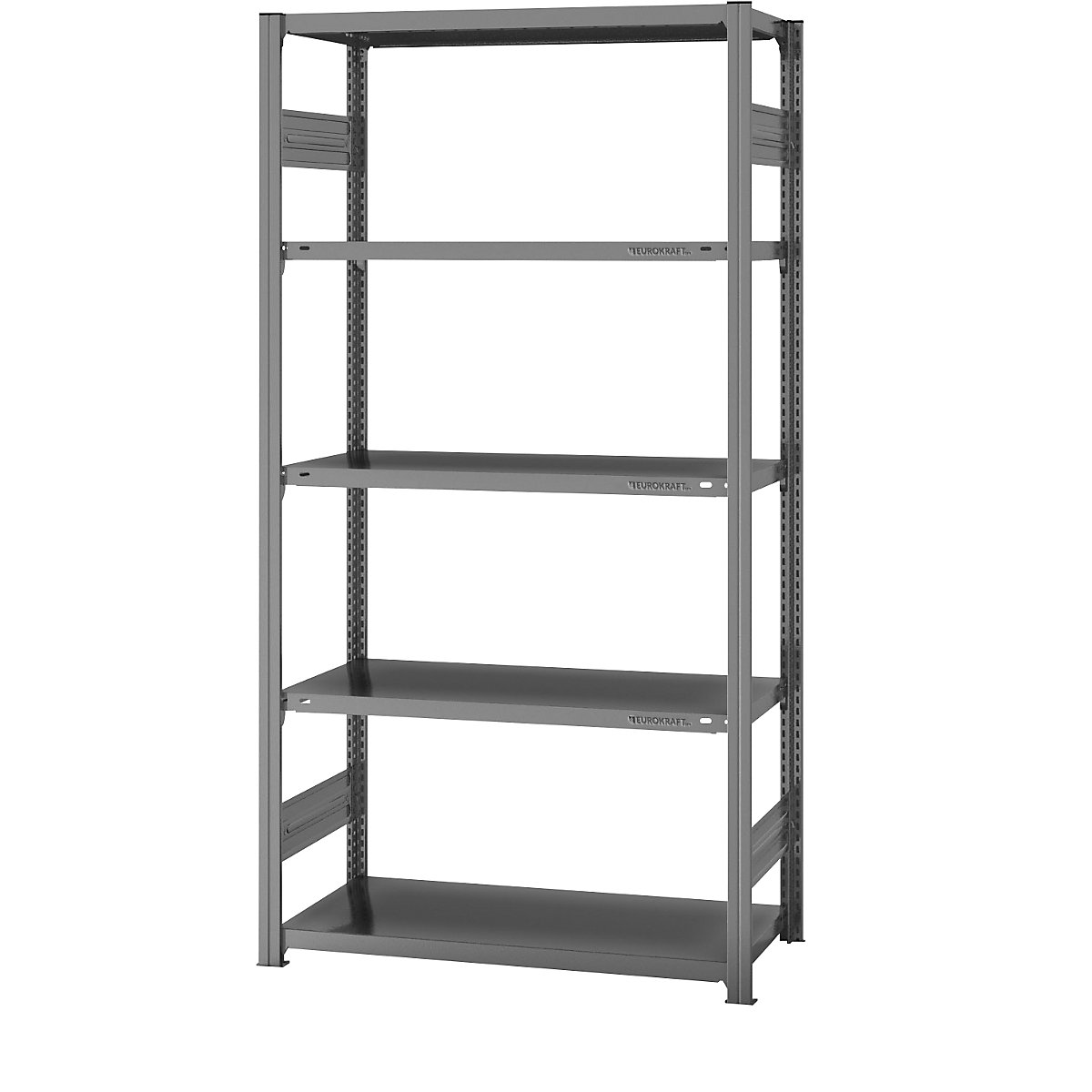 Magazynowy regał wtykowy, RAL 7035, konstrukcja lekka – eurokraft pro, wys. regału 2000 mm, dwustronny, wys. regału 2000 mm, regał podst., szer. x głęb. 1000 x 500 mm-60