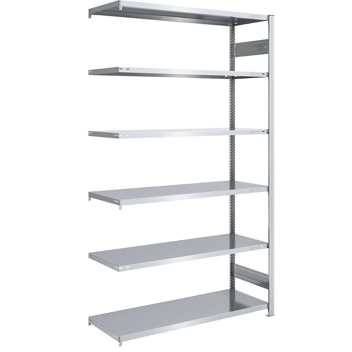 Magazynowy regał wtykowy, RAL 7035, konstrukcja lekka – eurokraft pro, wys. regału 2000 mm, dwustronny, regał dodatkowy, nośność półki 190 kg, głęb. 600 mm-43