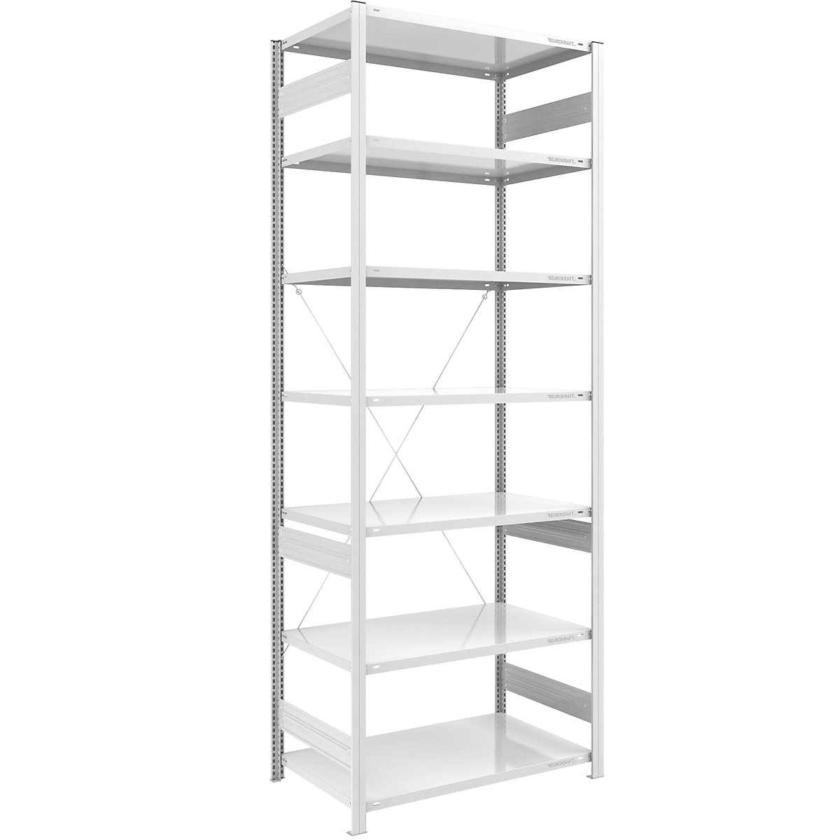 Magazynowy regał wtykowy, ocynkowany, konstrukcja średnio ciężka – eurokraft pro, wys. regału 2000 mm, regał podstawowy, szer. x gł. 1000 x 800 mm-26