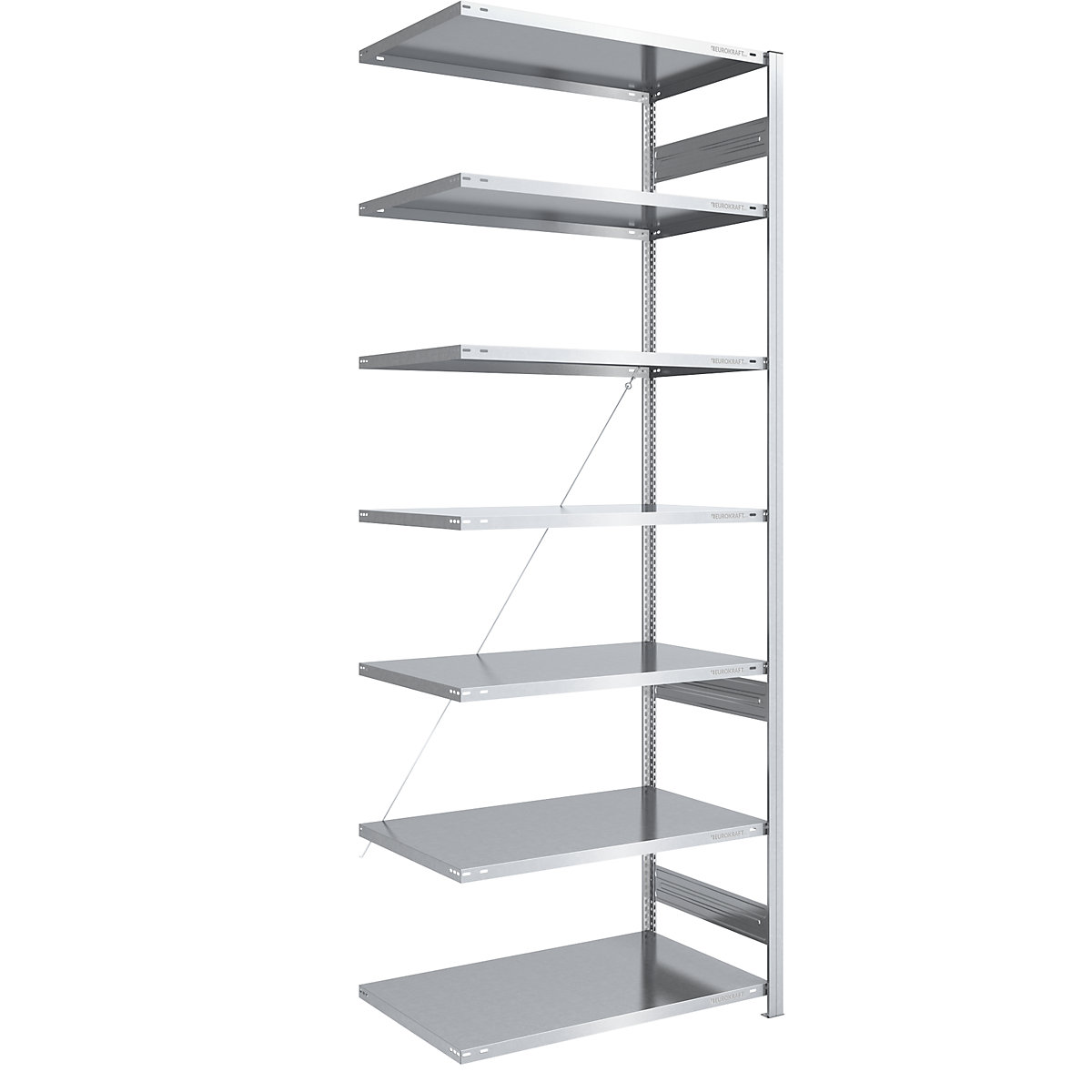 Magazynowy regał wtykowy, ocynkowany, konstrukcja lekka – eurokraft pro, wys. regału 3000 mm, regał dodatkowy, szer. x gł. 1000 x 800 mm-0