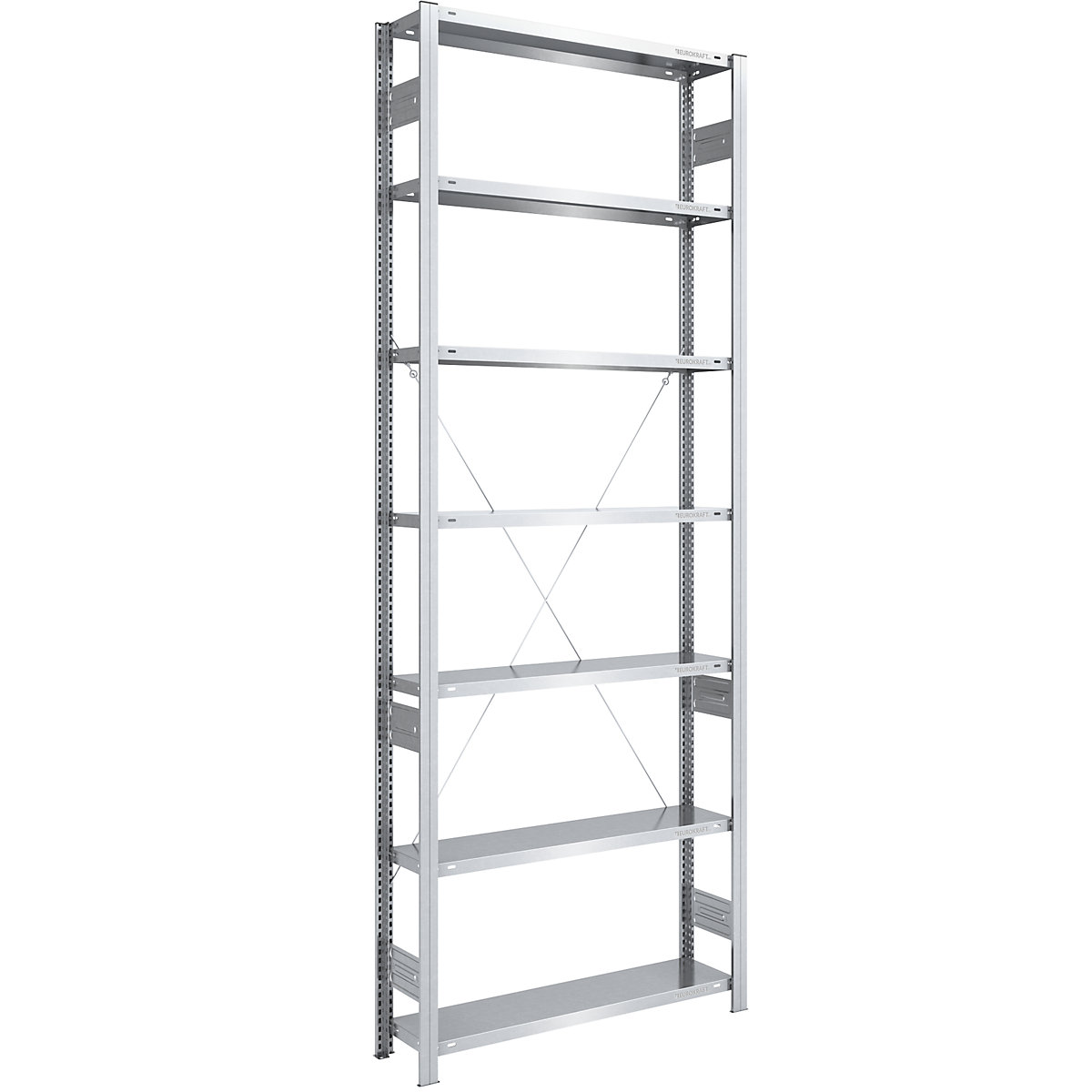 Magazynowy regał wtykowy, ocynkowany, konstrukcja lekka – eurokraft pro, wys. regału 3000 mm, regał podstawowy, szer. x gł. 1000 x 300 mm-0