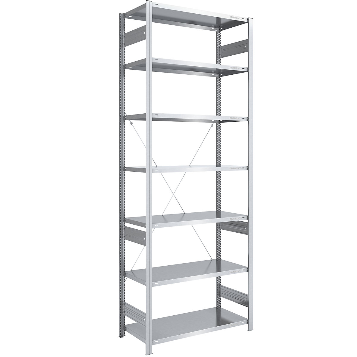 Magazynowy regał wtykowy, ocynkowany, konstrukcja lekka – eurokraft pro, wys. regału 3000 mm, regał podstawowy, szer. x gł. 1000 x 600 mm-0