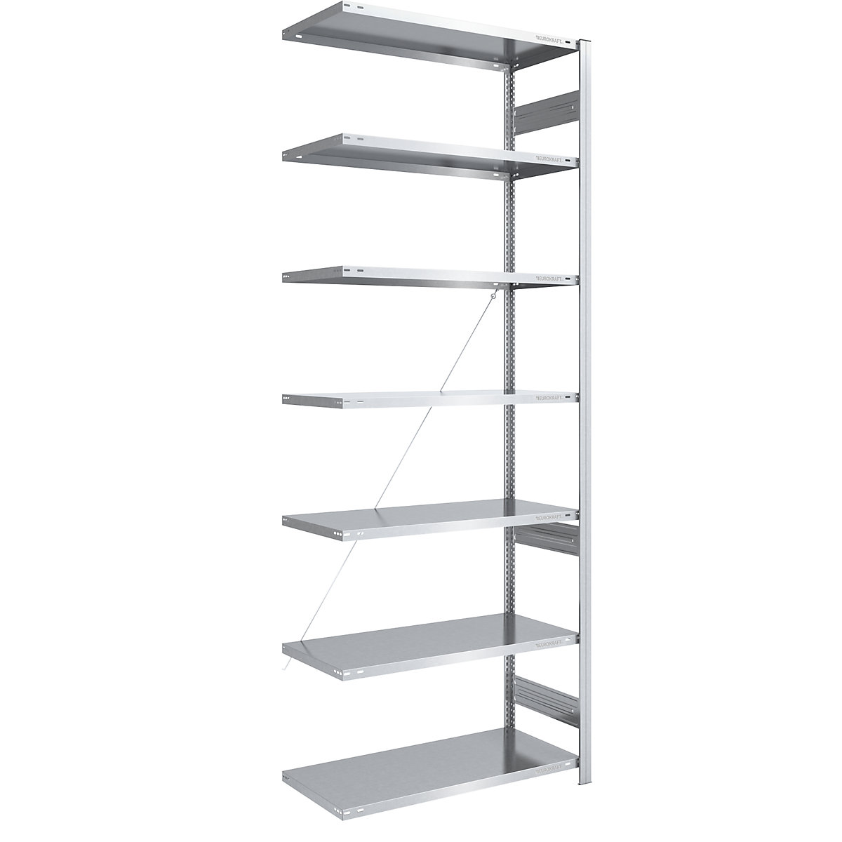 Magazynowy regał wtykowy, ocynkowany, konstrukcja lekka – eurokraft pro, wys. regału 3000 mm, regał dodatkowy, szer. x gł. 1000 x 600 mm-0