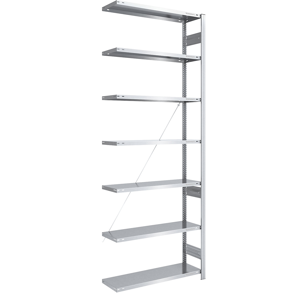 Magazynowy regał wtykowy, ocynkowany, konstrukcja lekka – eurokraft pro, wys. regału 3000 mm, regał dodatkowy, szer. x gł. 1000 x 400 mm-0