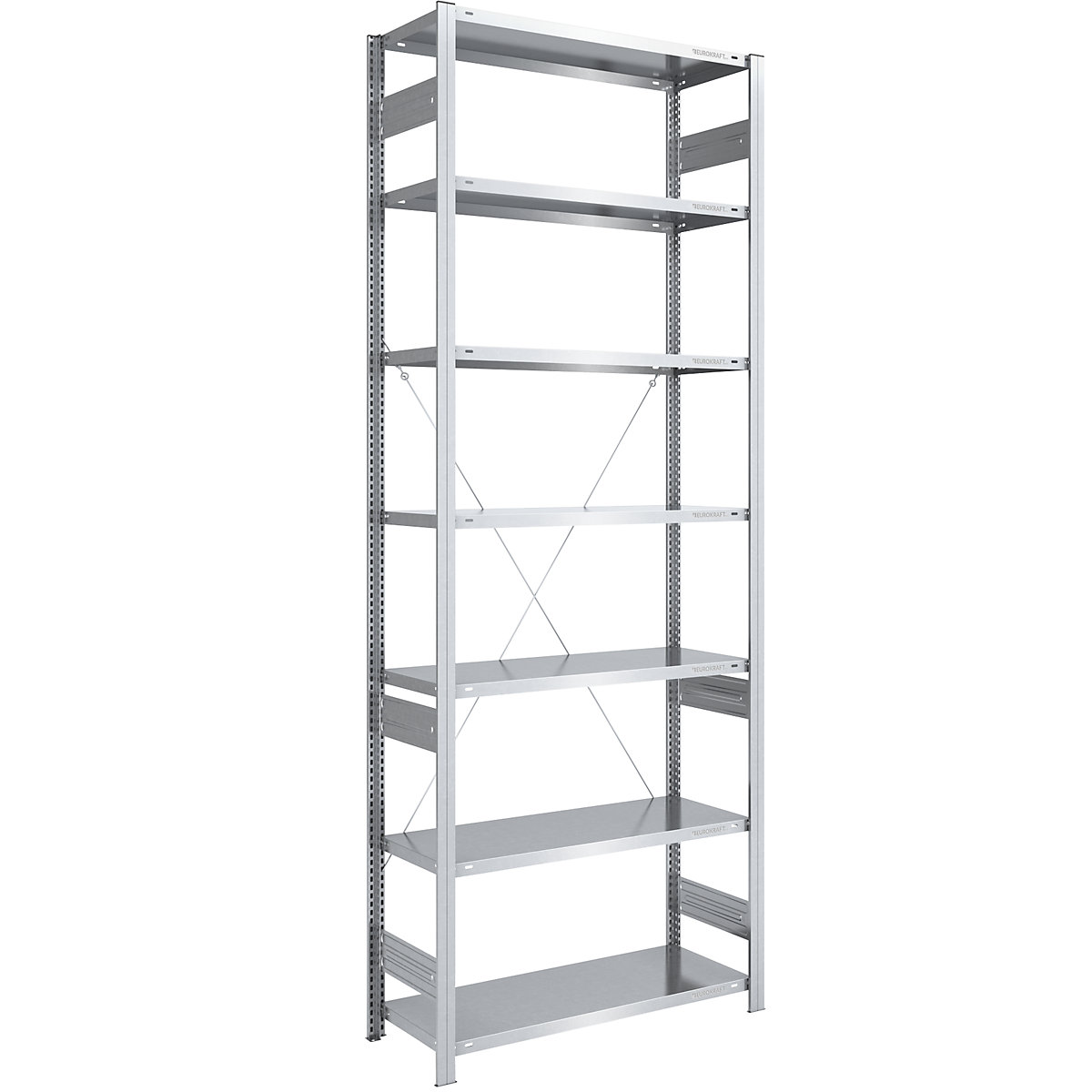 Magazynowy regał wtykowy, ocynkowany, konstrukcja lekka – eurokraft pro, wys. regału 3000 mm, regał podstawowy, szer. x gł. 1000 x 500 mm-0
