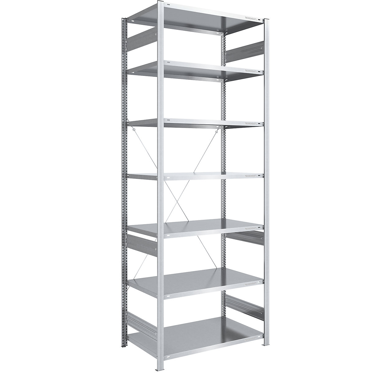 Magazynowy regał wtykowy, ocynkowany, konstrukcja lekka – eurokraft pro, wys. regału 3000 mm, regał podstawowy, szer. x gł. 1000 x 800 mm-0