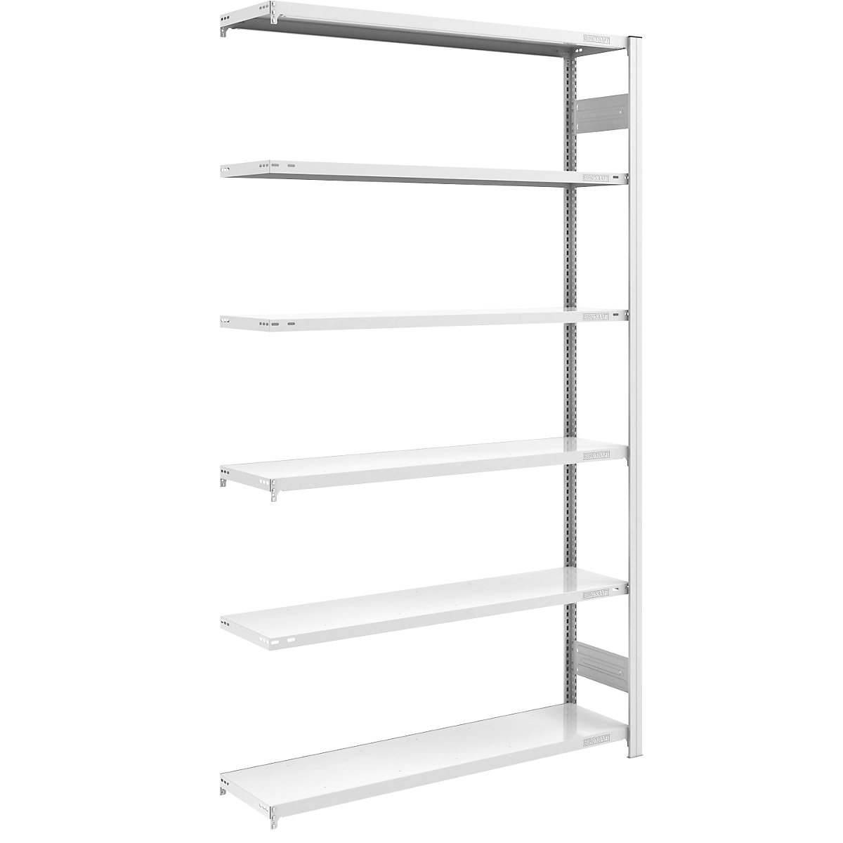 Magazynowy regał wtykowy, szary – eurokraft pro, wys. x szer. 2500 x 1300 mm, z 6 półkami stalowymi, regał dodatkowy, nośność półki 180 kg, głęb. 400 mm-0