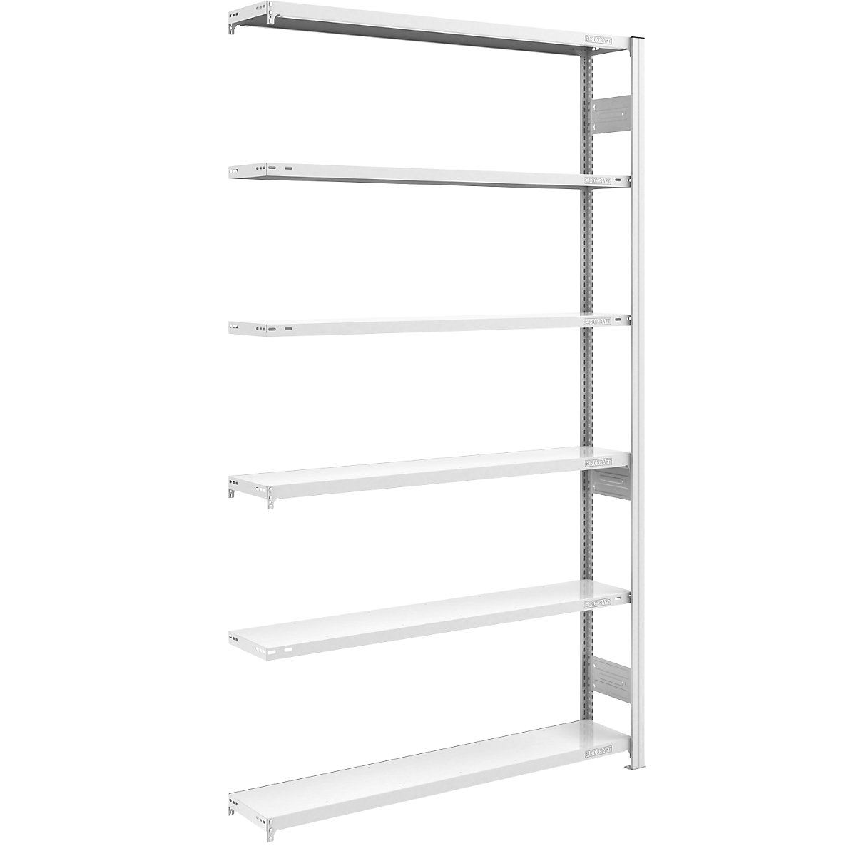 Magazynowy regał wtykowy, szary – eurokraft pro, wys. x szer. 2500 x 1300 mm, z 6 półkami stalowymi, regał dodatkowy, nośność półki 200 kg, głęb. 300 mm-0