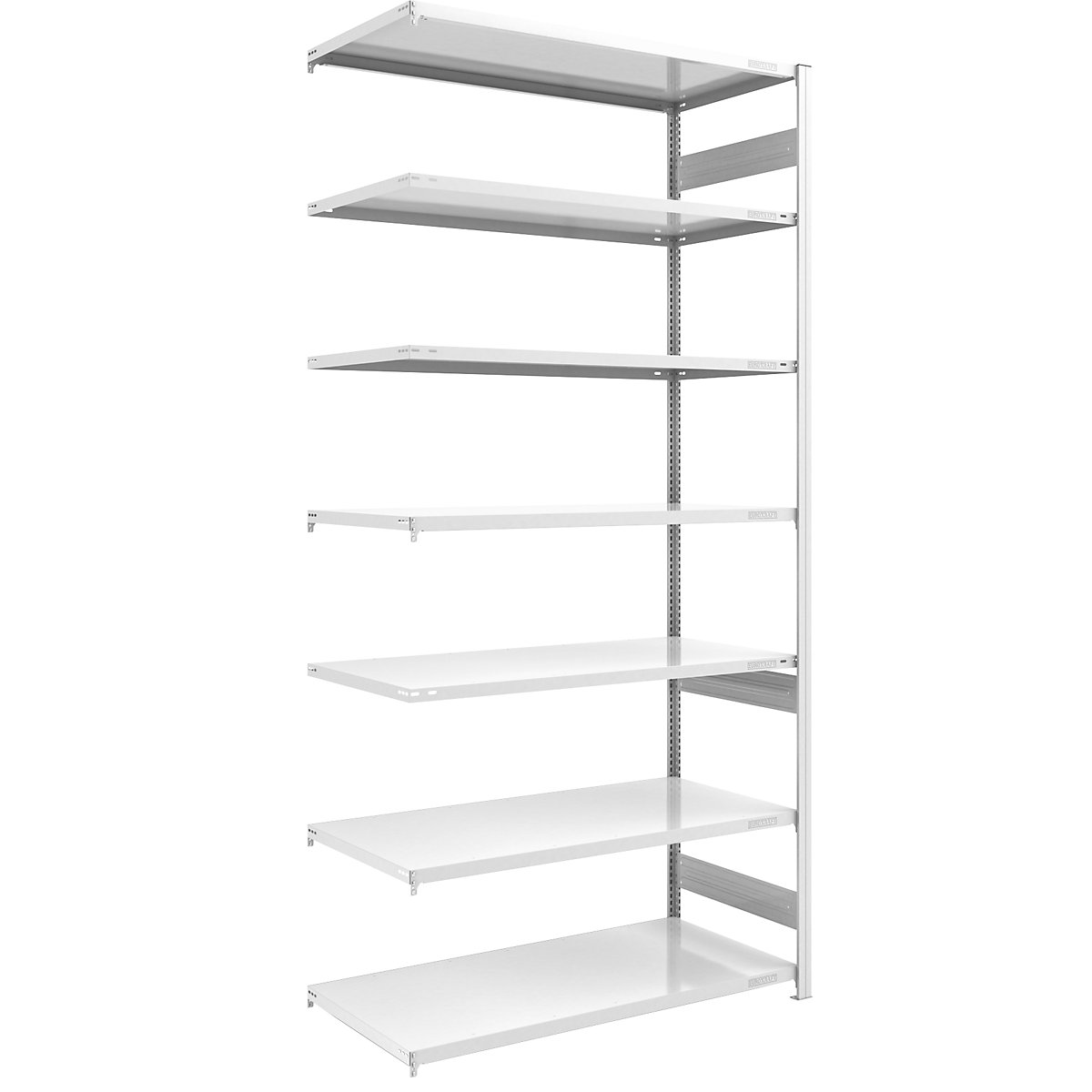 Magazynowy regał wtykowy, szary – eurokraft pro, wys. x szer. 3000 x 1300 mm, z 7 półkami stalowymi, regał dodatkowy, nośność półki 240 kg, głęb. 800 mm-0