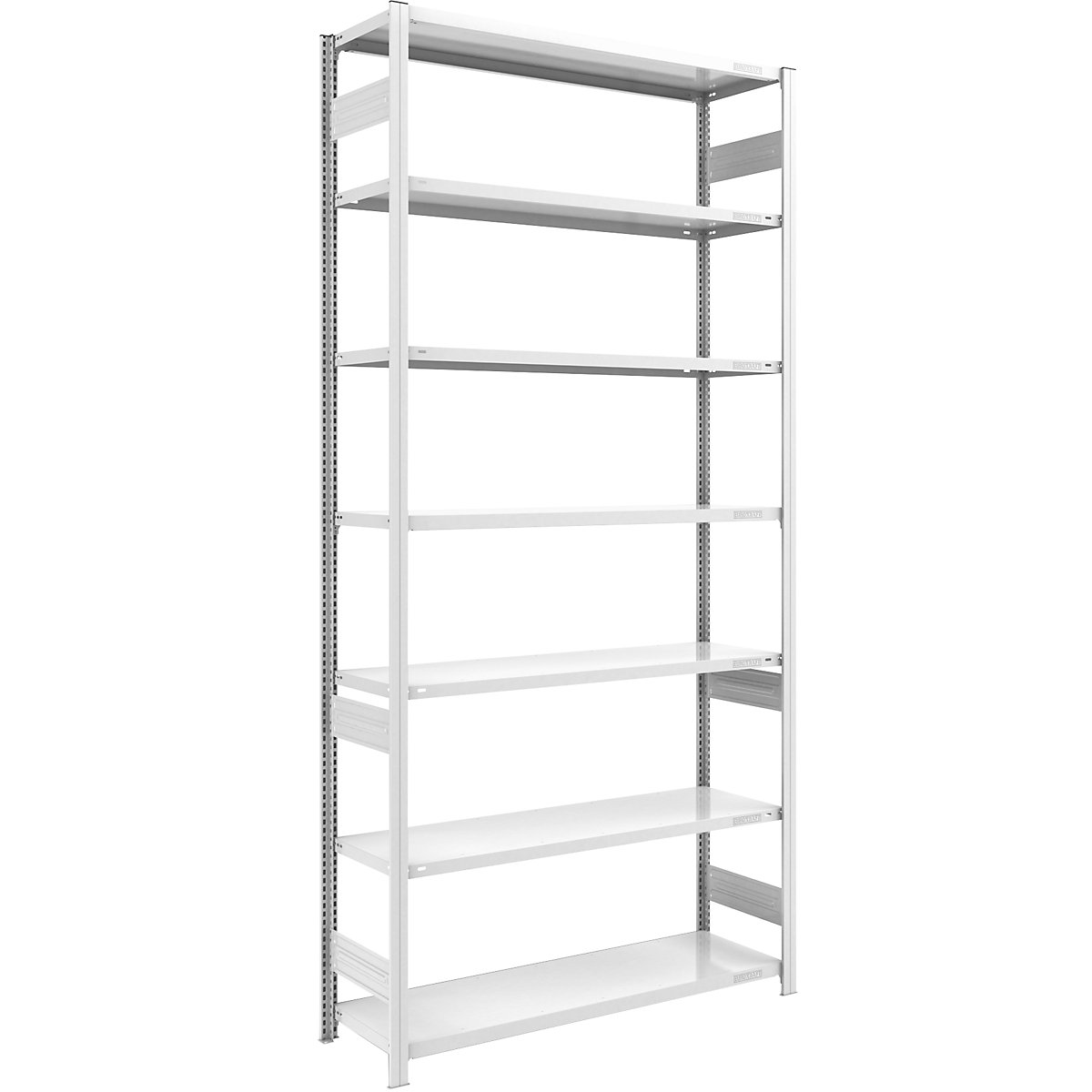 Magazynowy regał wtykowy, szary – eurokraft pro, wys. x szer. 3000 x 1300 mm, z 7 półkami stalowymi, regał podstawowy, nośność półki 185 kg, głęb. 500 mm-0