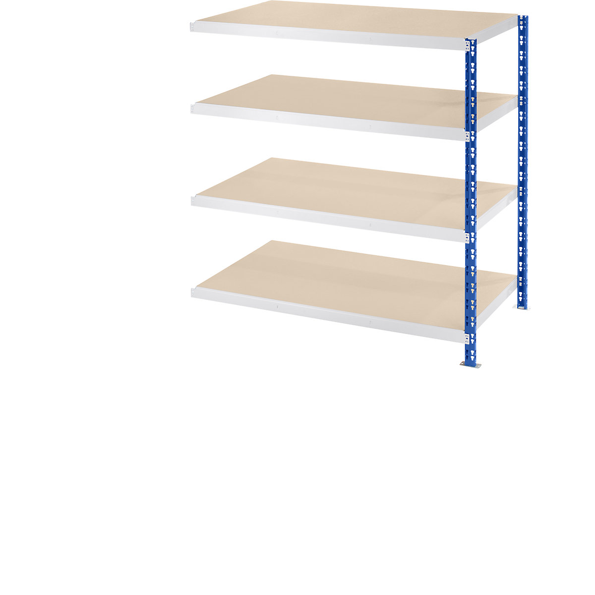 Regał wtykowy o dużej pojemności z półkami z płyty wiórowej – eurokraft basic