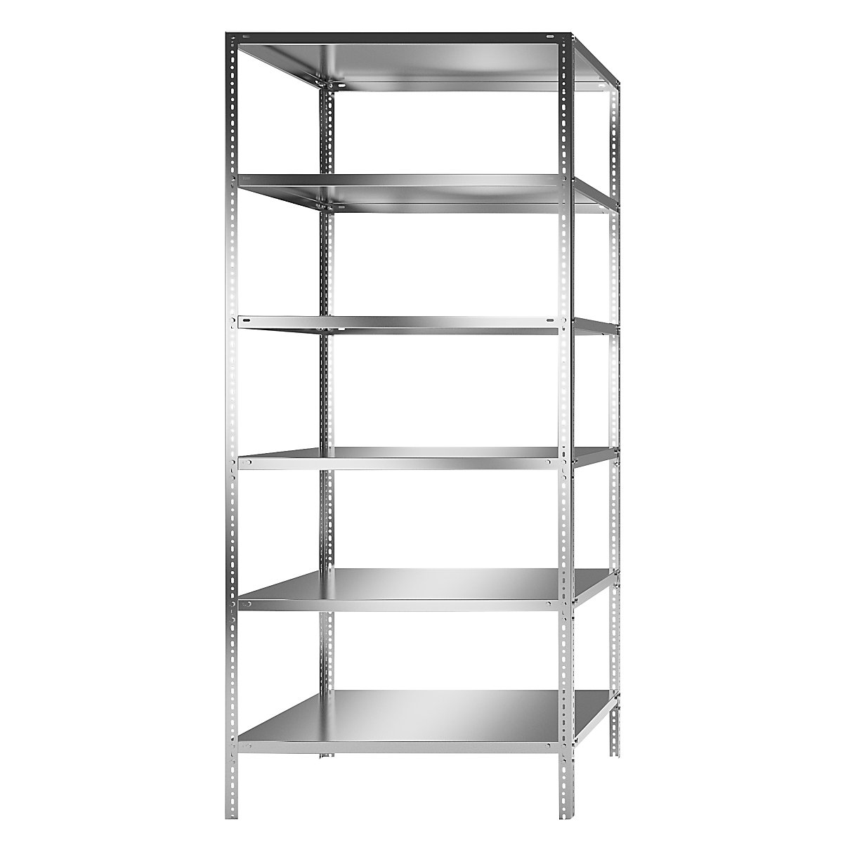 Regał ze stali szlachetnej, wys. regału 2500 mm, regał podstawowy, szer. x gł. 1100 x 800 mm-0