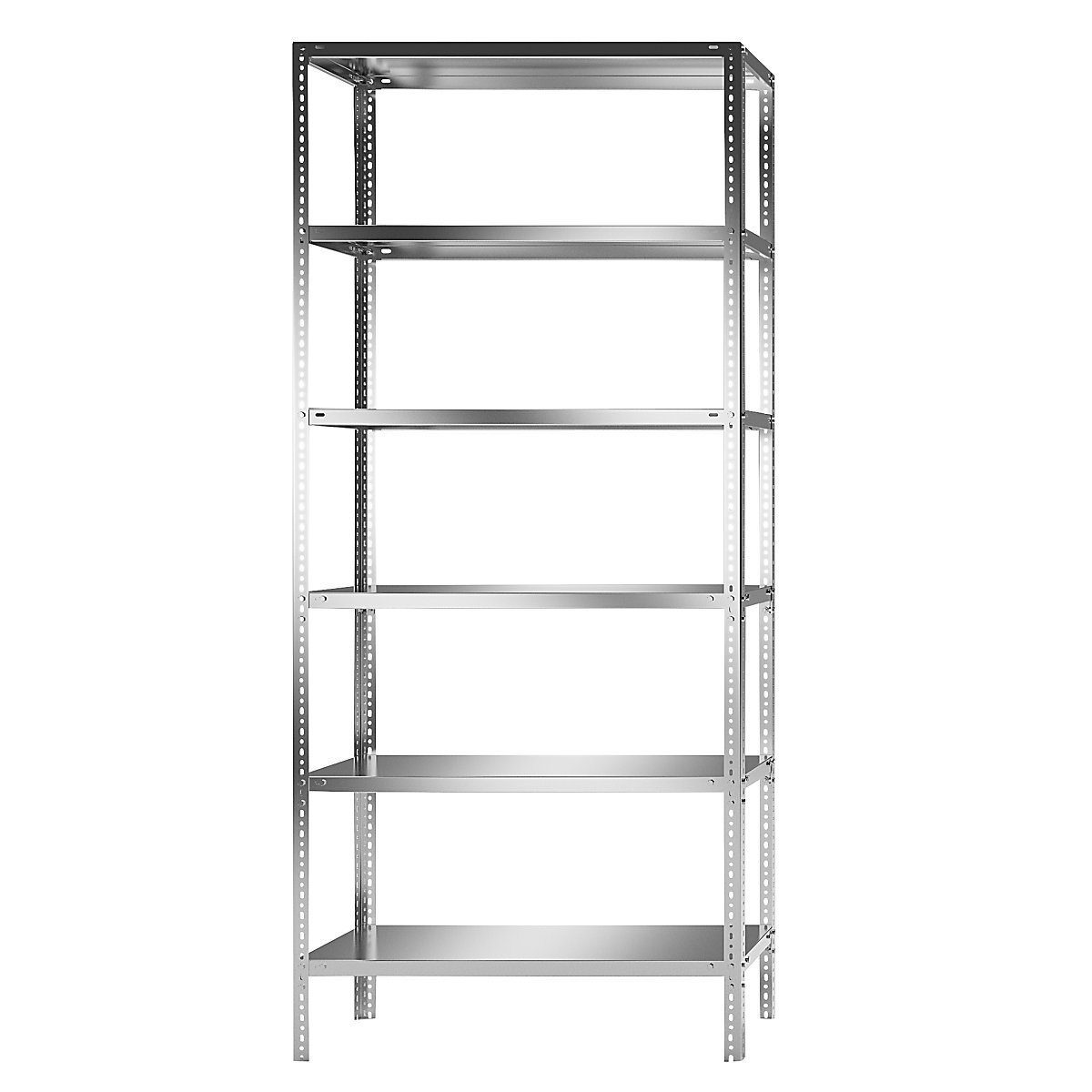 Regał ze stali szlachetnej, wys. regału 2500 mm, regał podstawowy, szer. x gł. 1100 x 400 mm-0