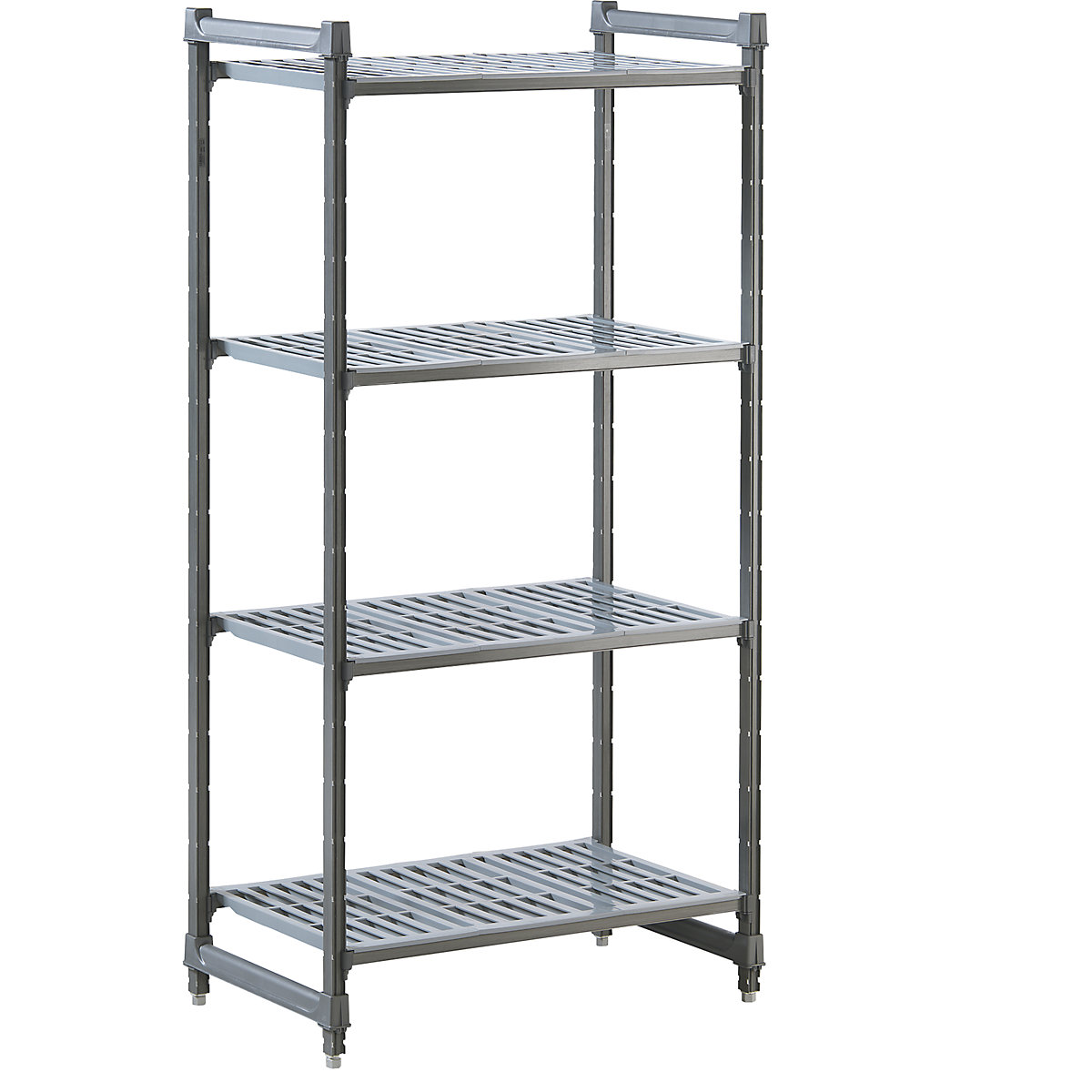 System regałów wtykowych z tworzywa, szer. półki x głęb. 835 x 540 mm, regał podst., szer. 915 mm, półka ze szczelinami-0