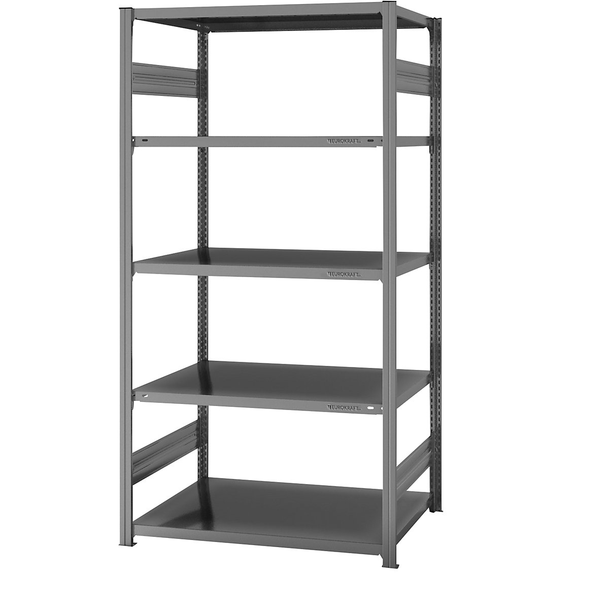 Systemowy regał wtykowy – eurokraft pro, konstrukcja średnio ciężka, wys. regału 2000 mm, regał podstawowy, szer. x gł. 1000 x 800 mm-0