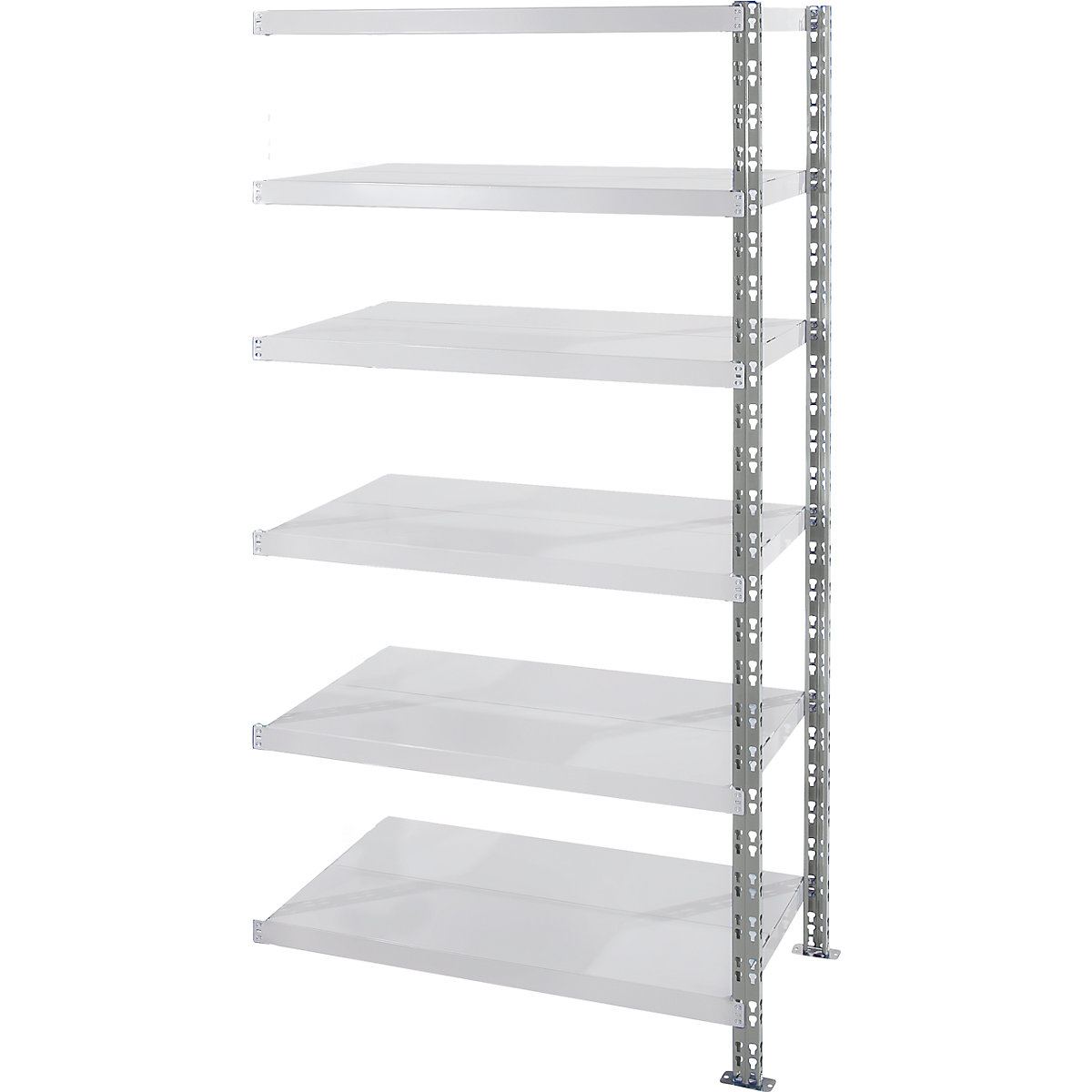 Uniwersalny regał wtykowy, półki z blachy stalowej, wys. x szer. x głęb. 1976 x 1025 x 400 mm, regał dodatk.-0