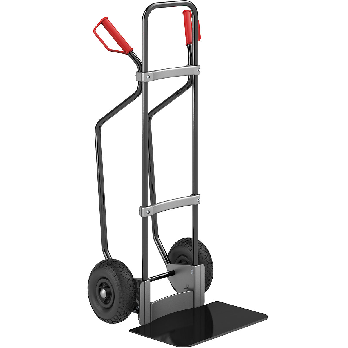 Zsákszállító molnárkocsi talppal, fekete színben – eurokraft pro