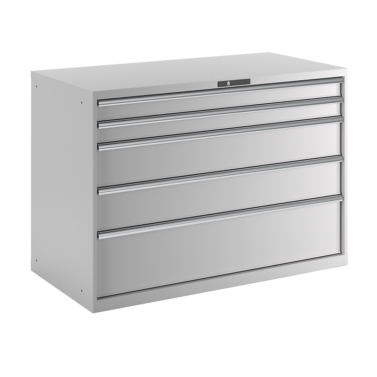 Szafa z szufladami, 5 szuflad – LISTA, szer. x głęb. x wys. 1431 x 725 x 1000 mm, jasnoszara-0