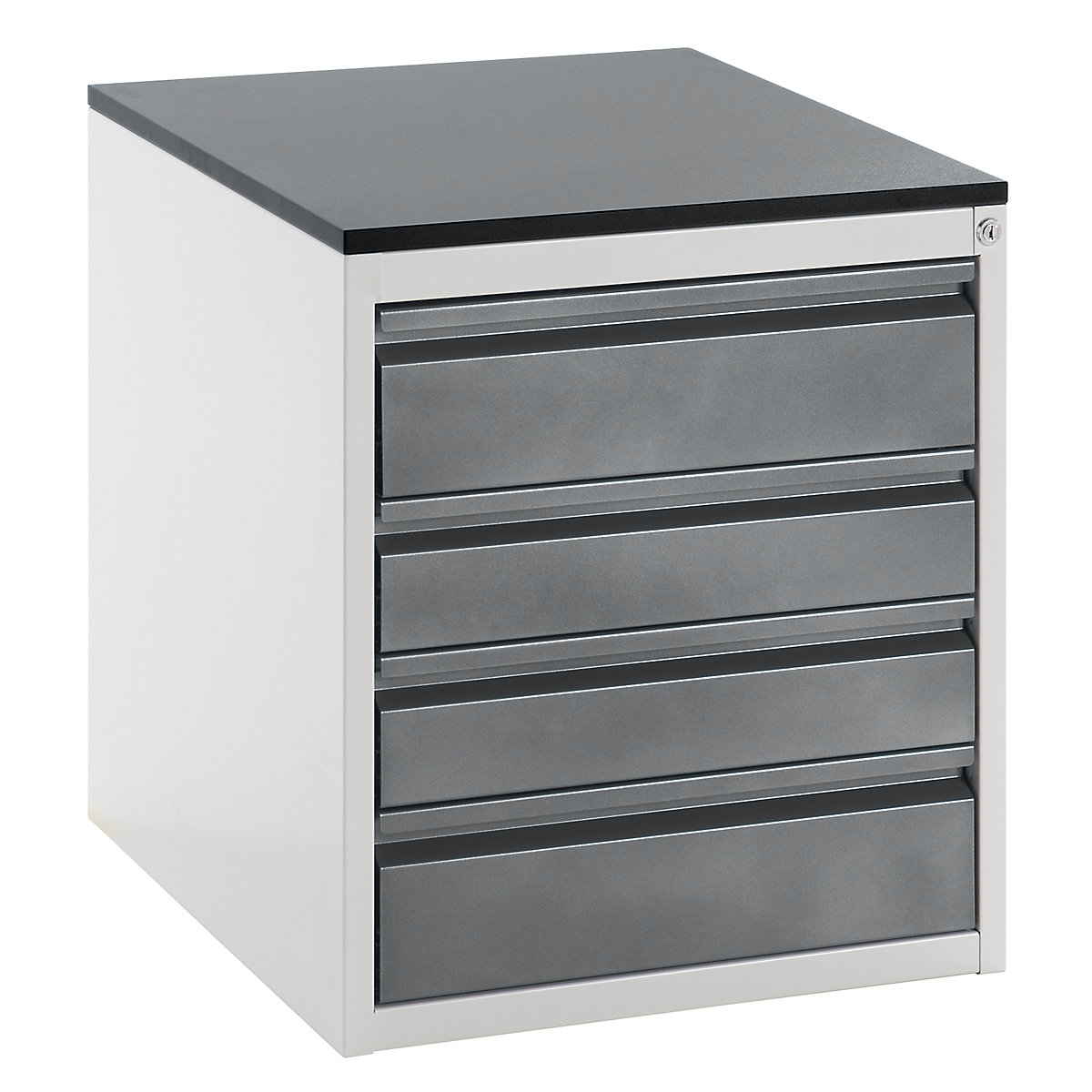 Szafka z szufladami na prowadnicach teleskopowych – RAU, wys. 640 mm, szuflady 2 x 120, 2 x 150 mm, jasnoszary / antracytowy metallic, szer. 580 mm-0