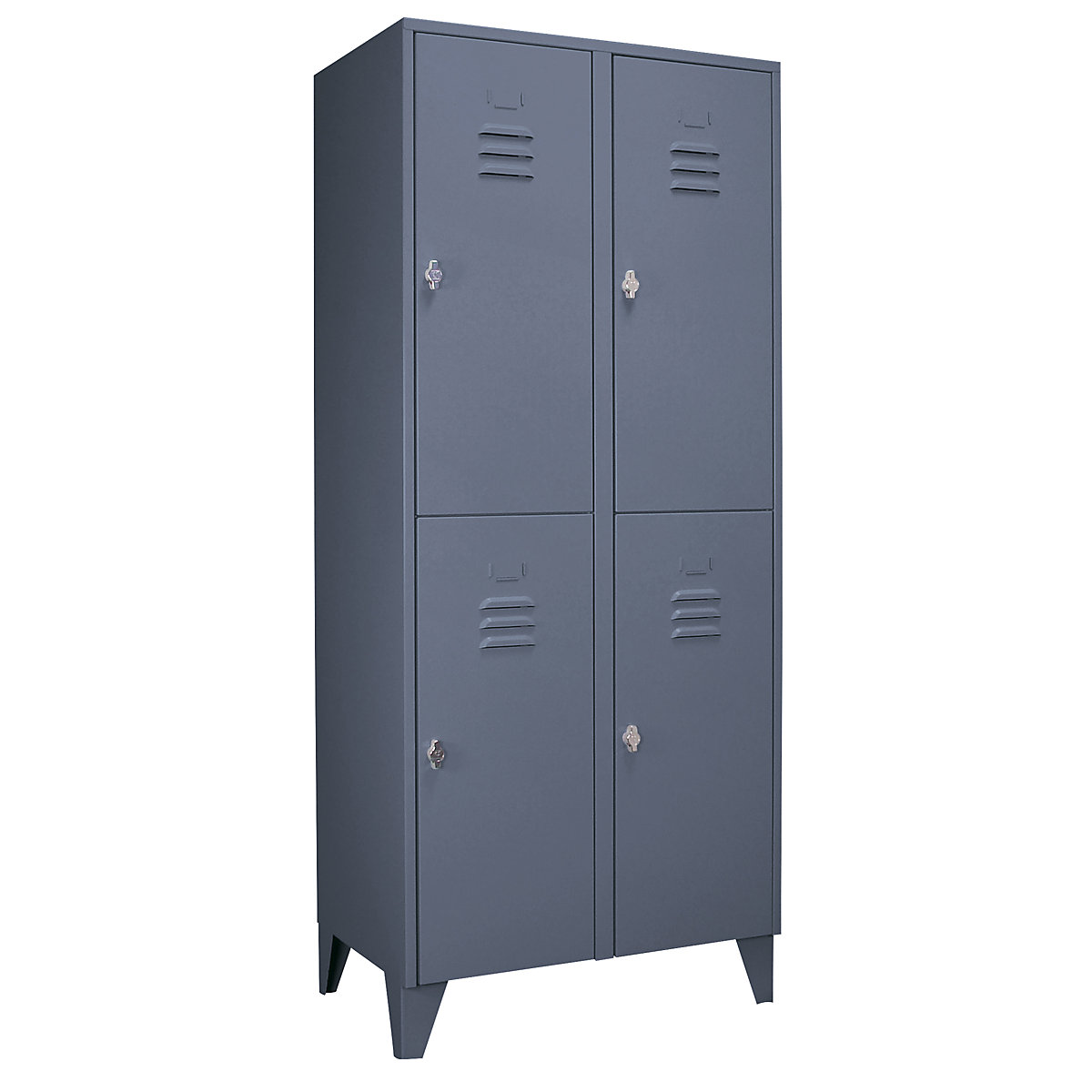 Dwupoziomowa szafka Berlin 2 – Wolf, 2 przedziały, niebieskoszara, szer. 800 mm, płaska góra-0
