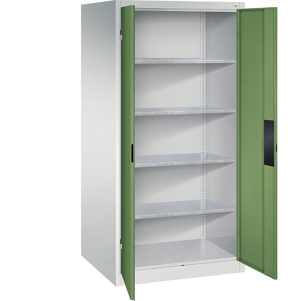 Szafa warsztatowa do dużych obciążeń – C+P, szer. 930 mm, głęb. 800 mm, drzwi rezedowo-zielone-0