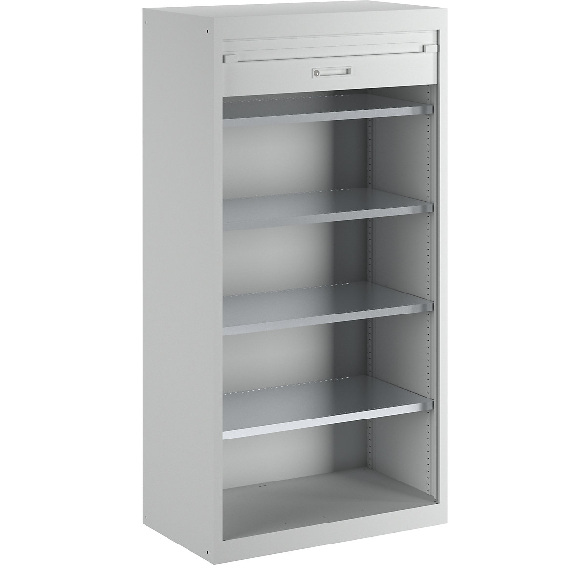 Szafa z roletą – LISTA, wys. x szer. x głęb.: 1950 x 1000 x 580 mm, jasnoszara RAL 7035-0