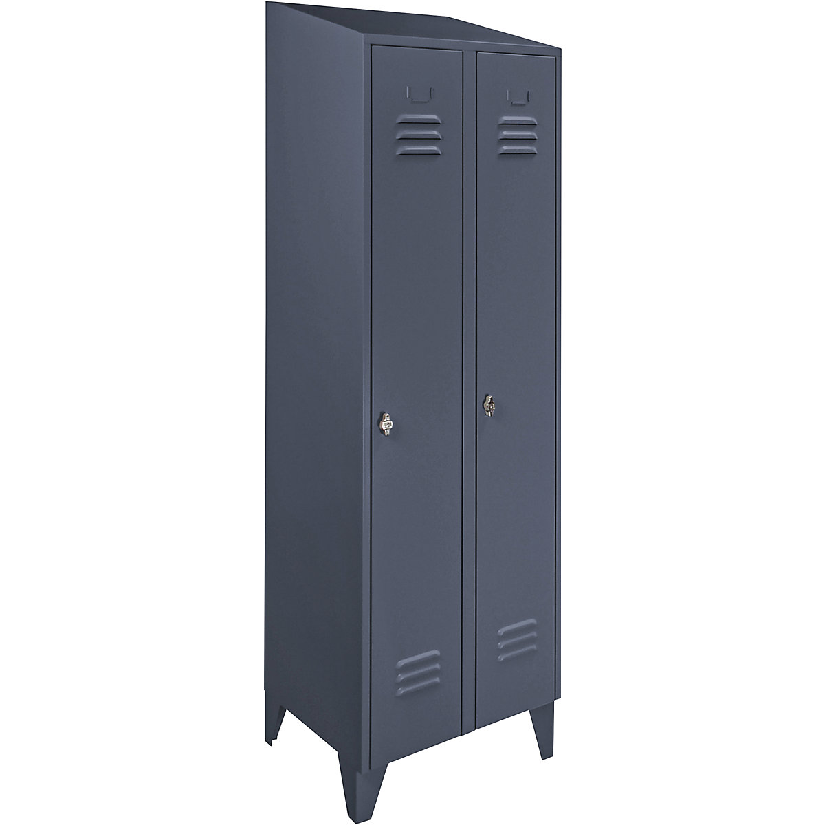 Szafka Berlin 2 – Wolf, 2 przedziały, niebieskoszara, szer. 600 mm, spadzista góra-0