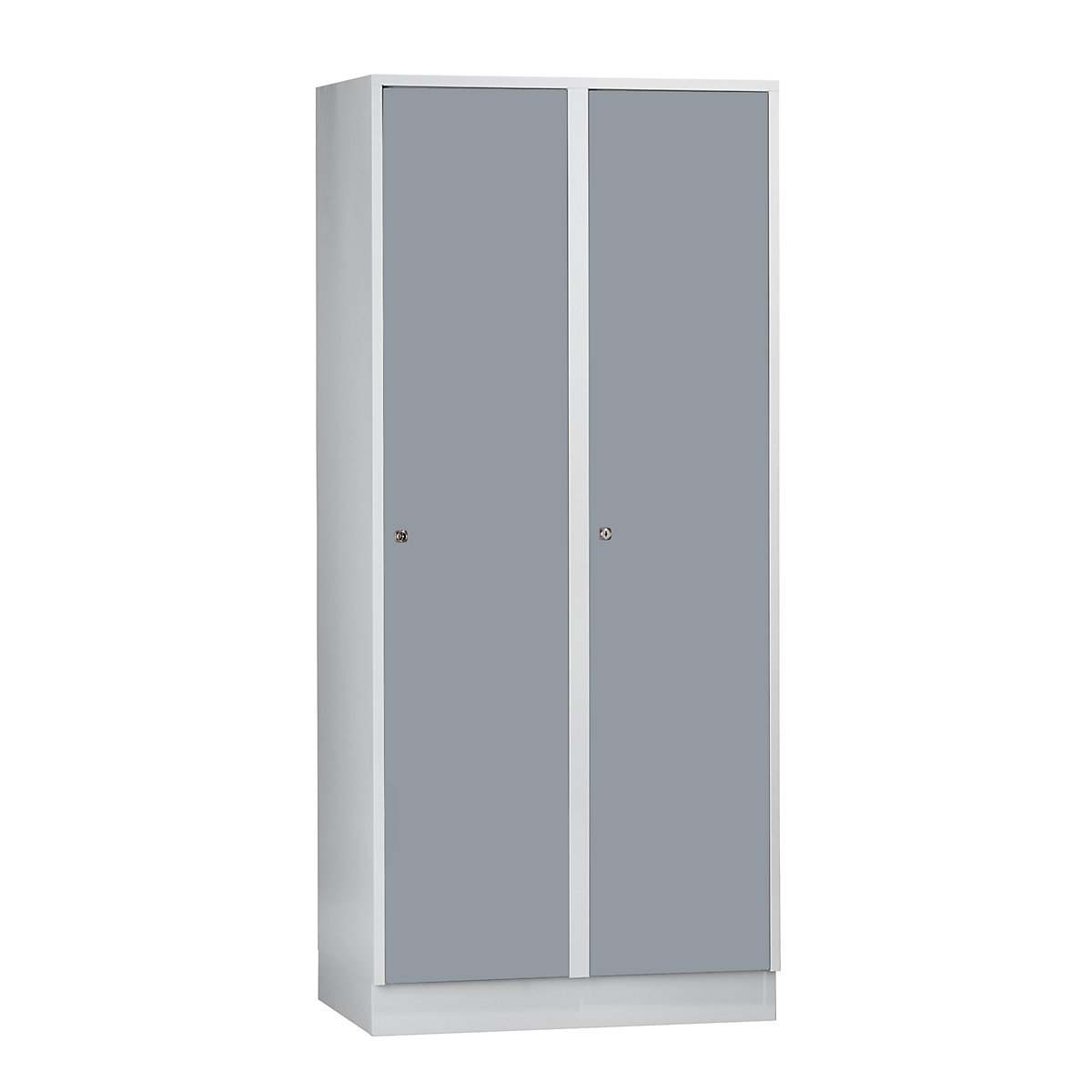 Szafka München – Wolf, 2 przedziały, jasnoszara / srebrno-szara, szer. 800 mm, z cokołem-0