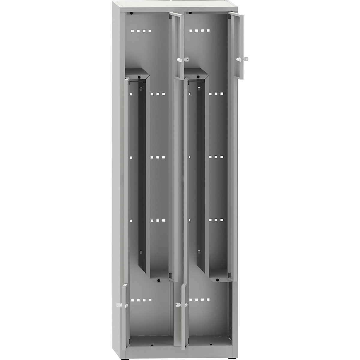 Szafka typu L Lysa, 2 przedziały, jasnoszara, szer. 600 mm-0