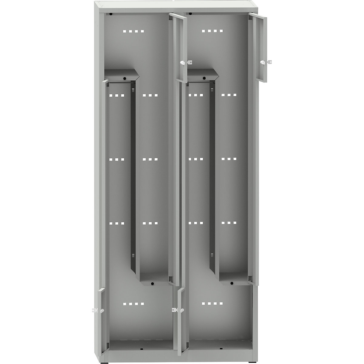 Szafka typu L Lysa, 2 przedziały, jasnoszara, szer. 800 mm-0