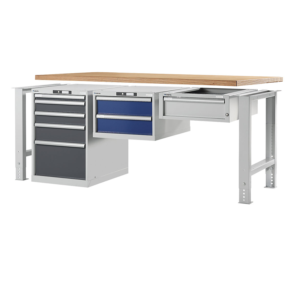 Stół warsztatowy w systemie modułowym, szafka dolna – LISTA (Zdjęcie produktu 2)-1