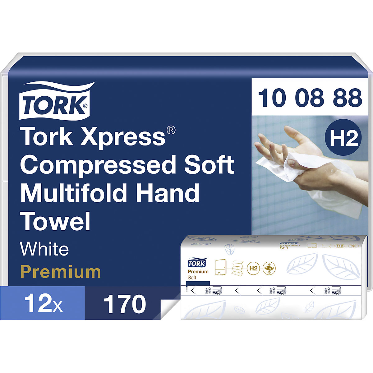 Xpress tömörített, többszörösen hajtott papírtörlők – TORK, cs. e. 2040 db, fehér, h x szé 320 x 212 mm-0