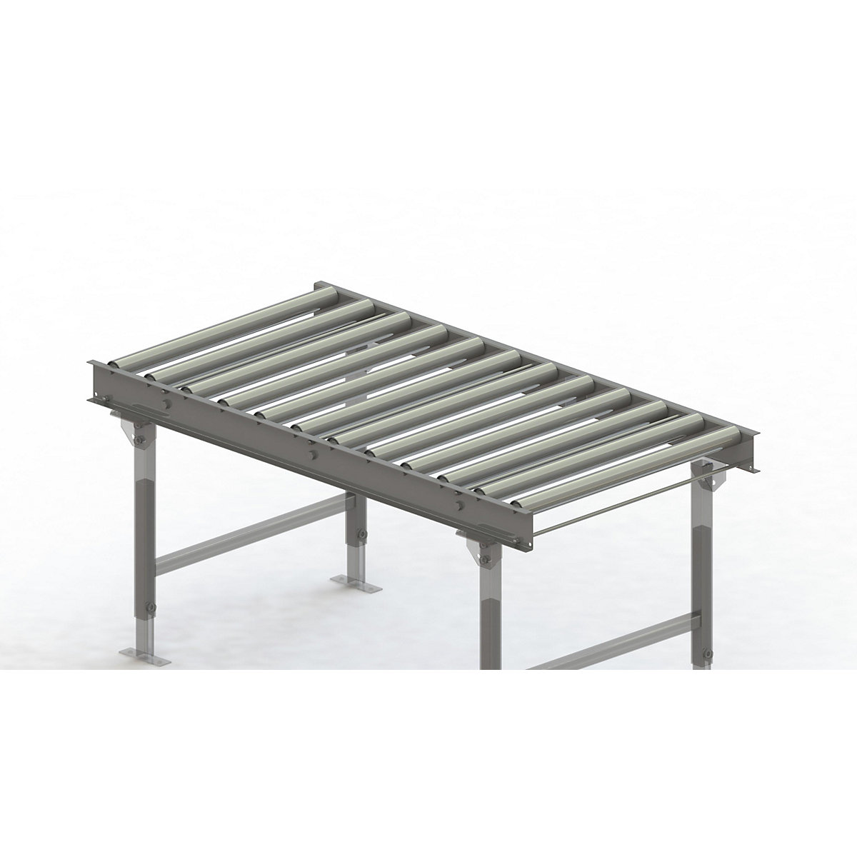Esteira rolante, caixilho em aço com rolos de aço galvanizados – Gura, largura da esteira 750 mm, distância entre eixos 125 mm, comprimento 1,5 m-0