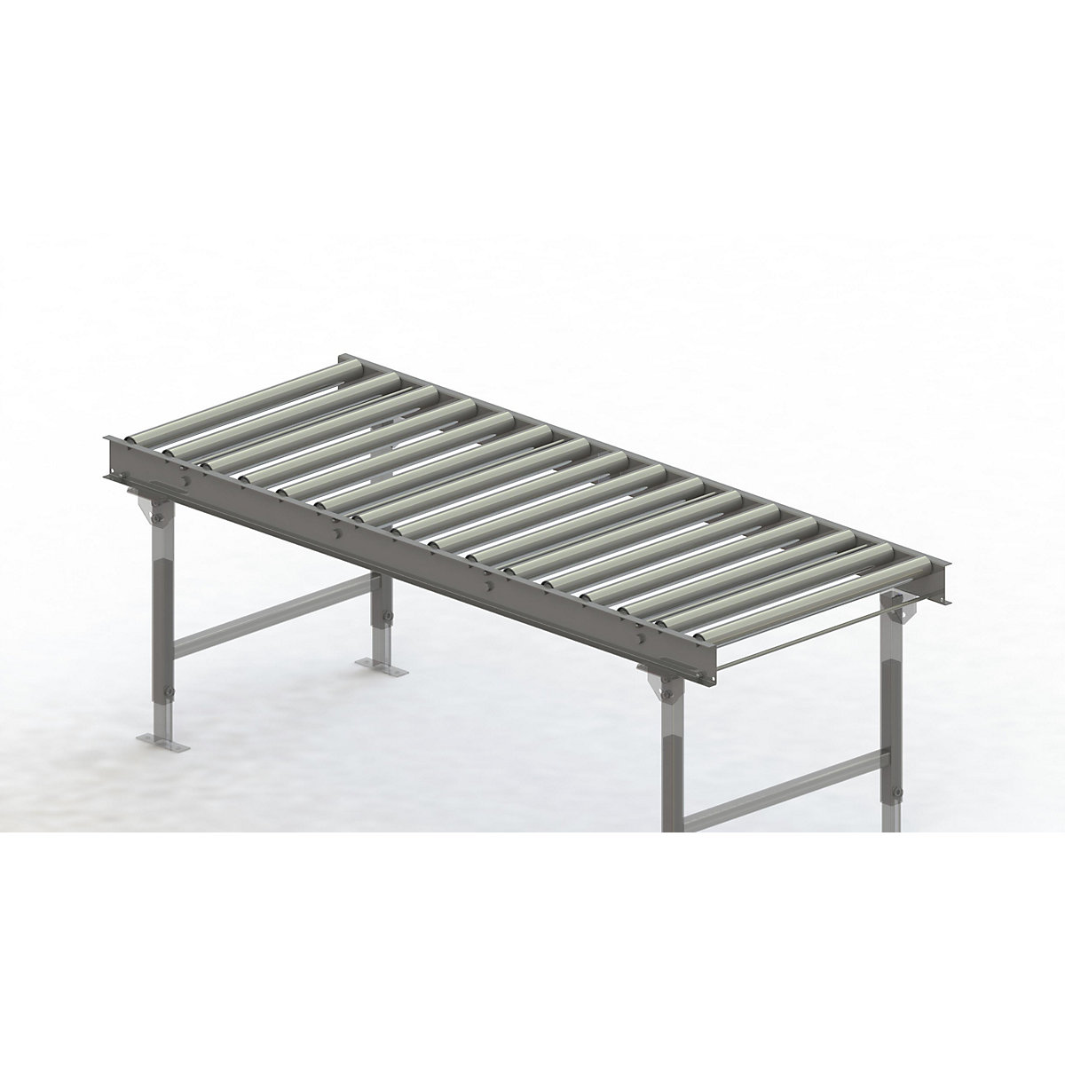 Esteira rolante, caixilho em aço com rolos de aço galvanizados – Gura, largura da esteira 750 mm, distância entre eixos 125 mm, comprimento 2 m-0