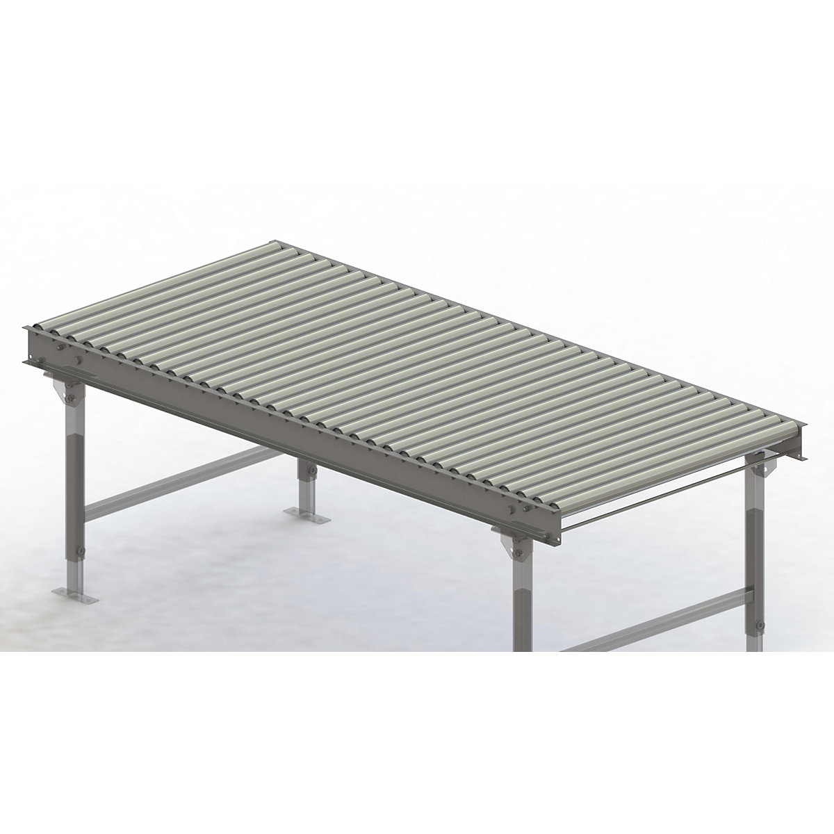 Esteira rolante, caixilho em aço com rolos de aço galvanizados – Gura, largura da esteira 900 mm, distância entre eixos 62,5 mm, comprimento 2 m-0
