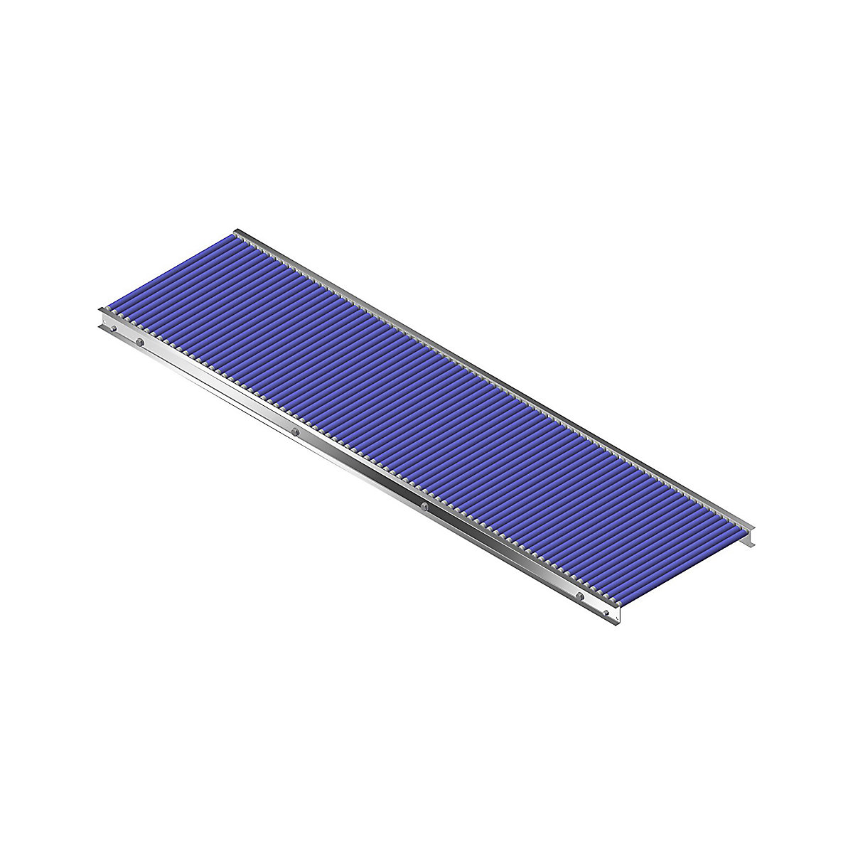 Esteira rolante de rolos pequenos, caixilho em alumínio com rodas de plástico – Gura, largura da esteira 500 mm, distância entre eixos 25 mm, comprimento 2,0 m-0