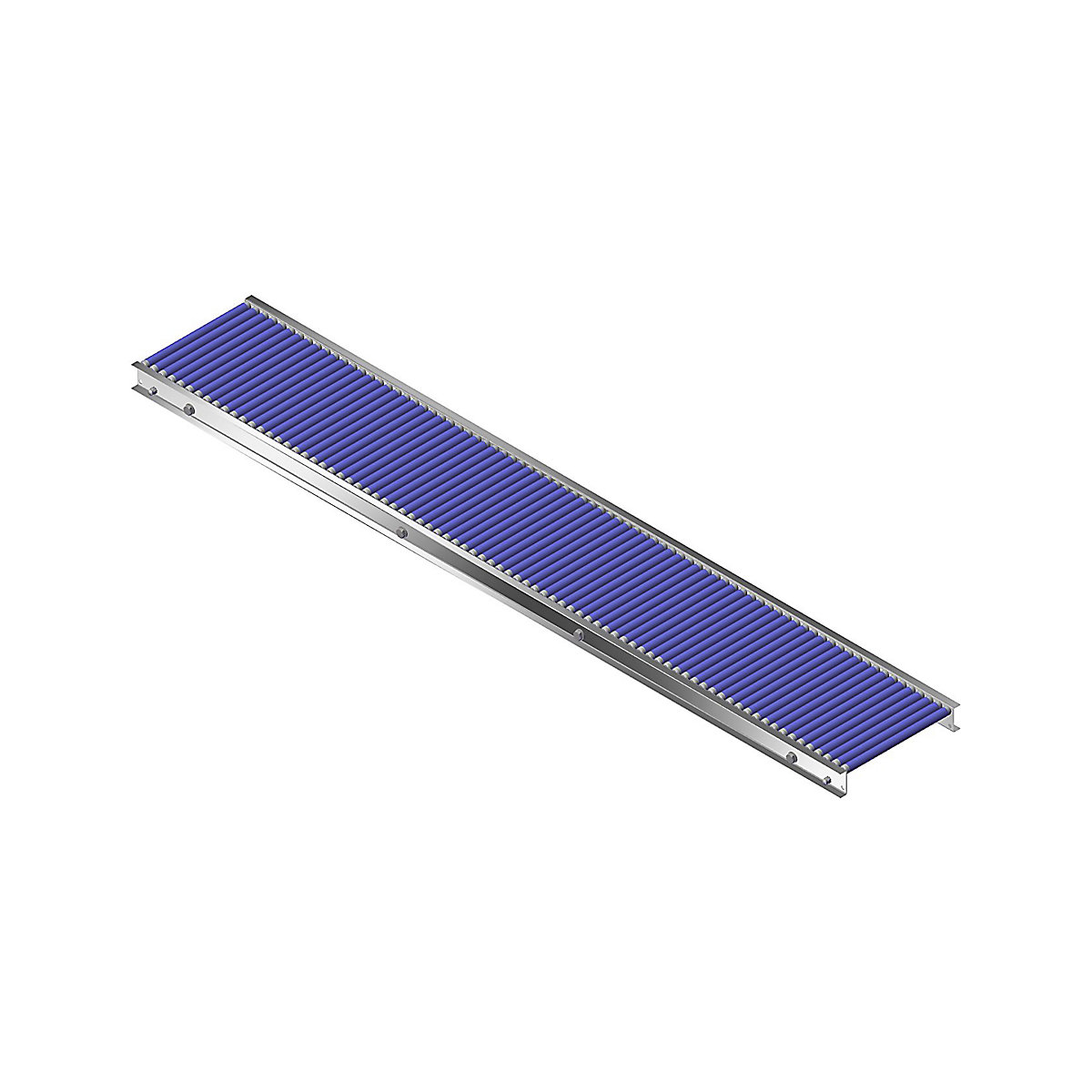 Esteira rolante de rolos pequenos, caixilho em alumínio com rodas de plástico – Gura, largura da esteira 300 mm, distância entre eixos 25 mm, comprimento 2,0 m-0