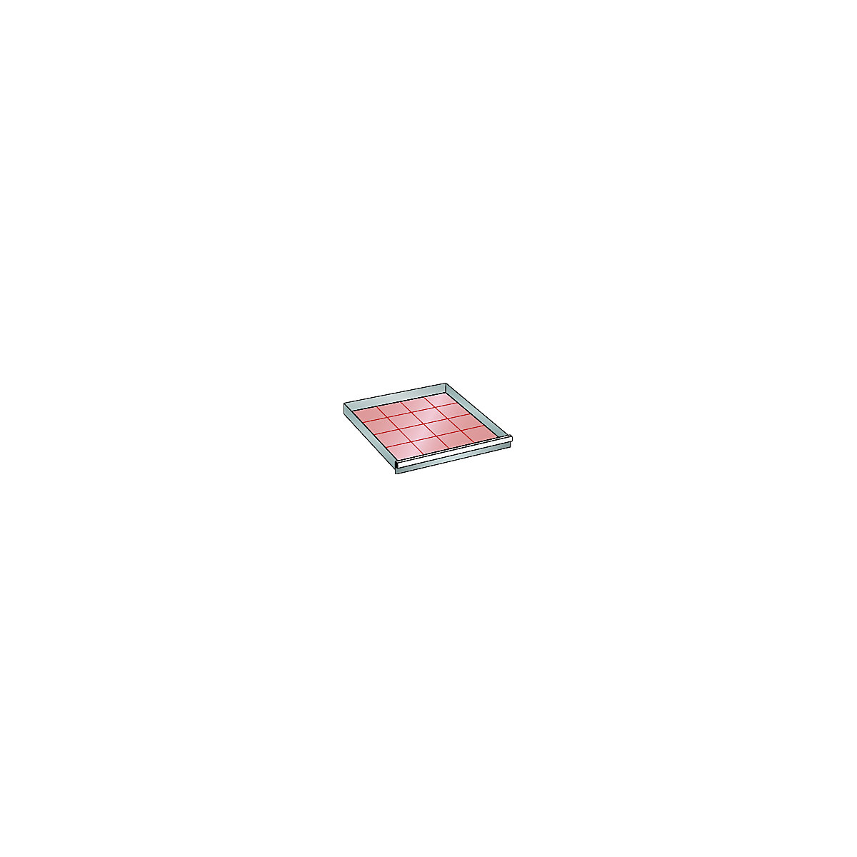 Fiók – LISTA, szé x mé 717 x 725 mm-es szekrényhez, teherbírás 75 kg, előlap magassága 50 mm, világosszürke színben-0