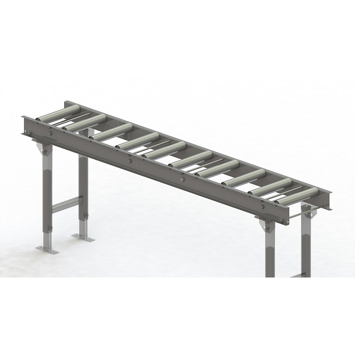 Cale cu role, cadru din oțel cu role din oțel zincate – Gura, lățime cale 300 mm, distanța între axe 200 mm, lungime 2 m-0