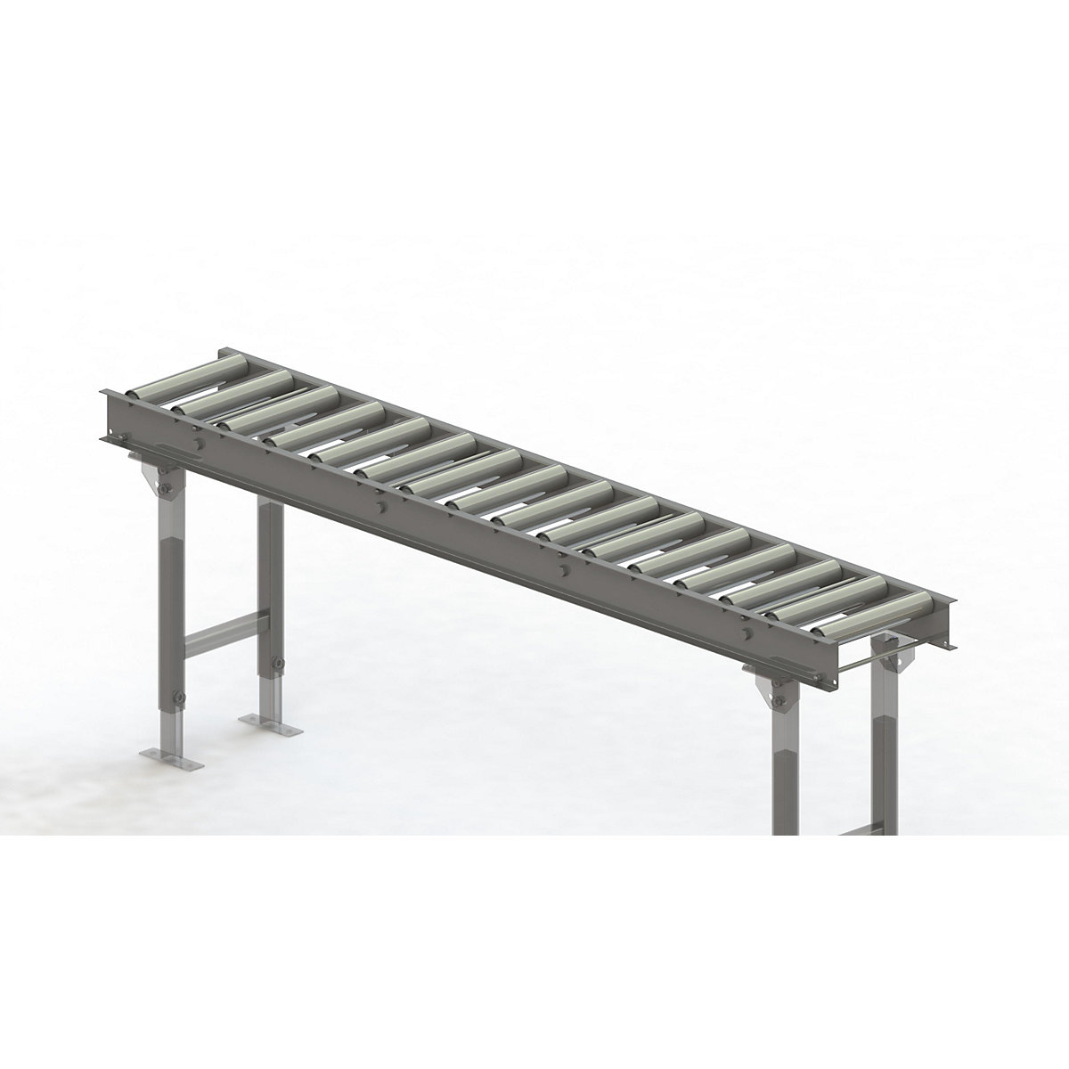 Cale cu role, cadru din oțel cu role din oțel zincate – Gura, lățime cale 300 mm, distanța între axe 125 mm, lungime 2 m-0