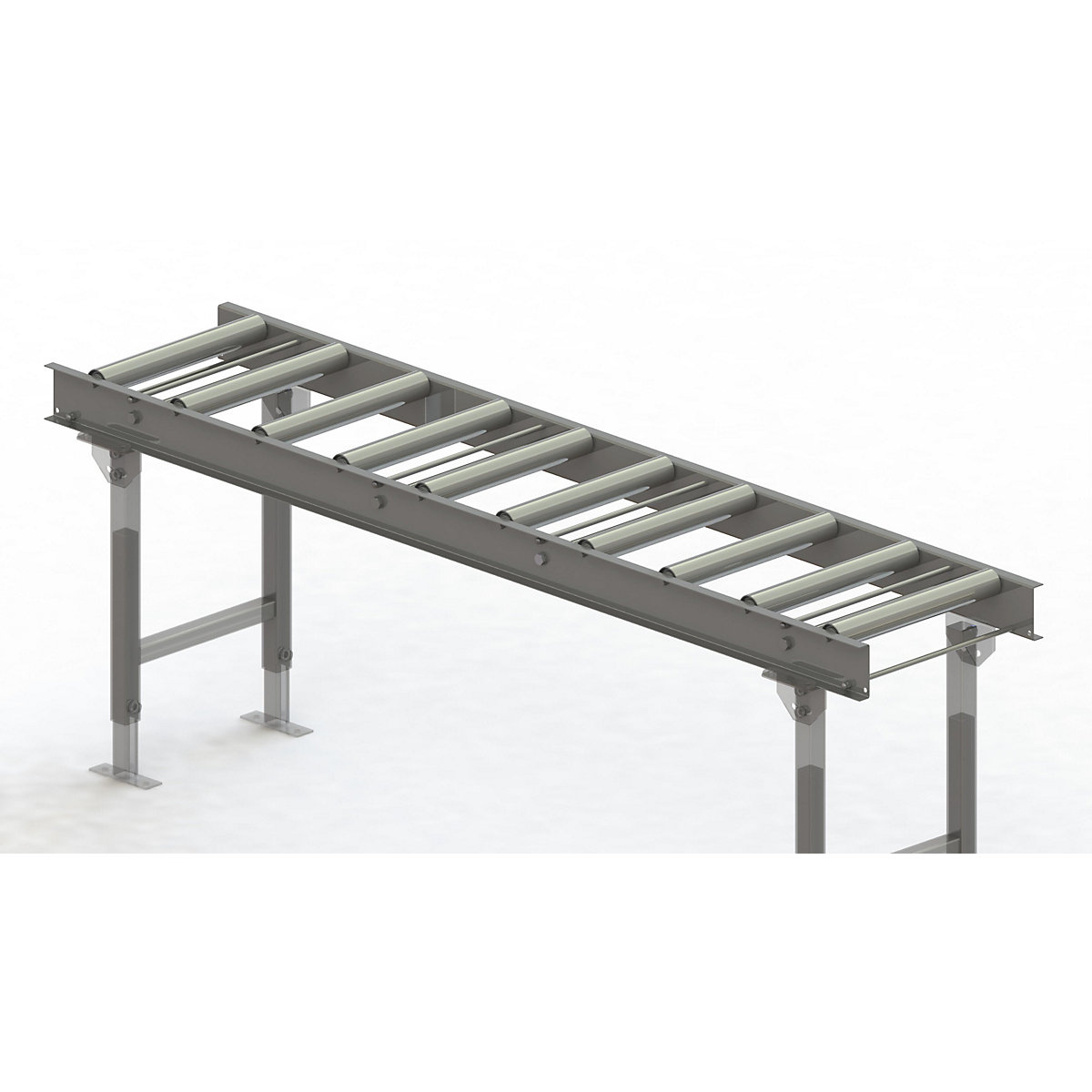Cale cu role, cadru din oțel cu role din oțel zincate – Gura, lățime cale 400 mm, distanța între axe 200 mm, lungime 2 m-0