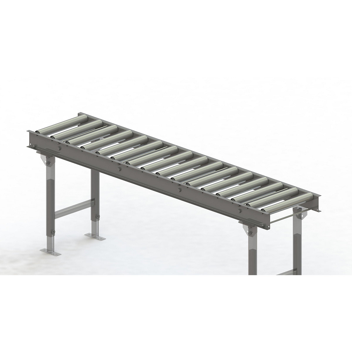Cale cu role, cadru din oțel cu role din oțel zincate – Gura, lățime cale 400 mm, distanța între axe 125 mm, lungime 2 m-0