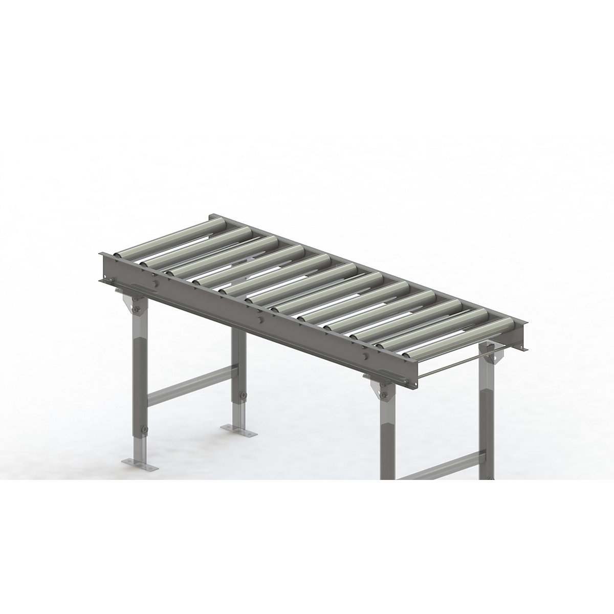 Cale cu role, cadru din oțel cu role din oțel zincate – Gura, lățime cale 500 mm, distanța între axe 125 mm, lungime 1,5 m-0
